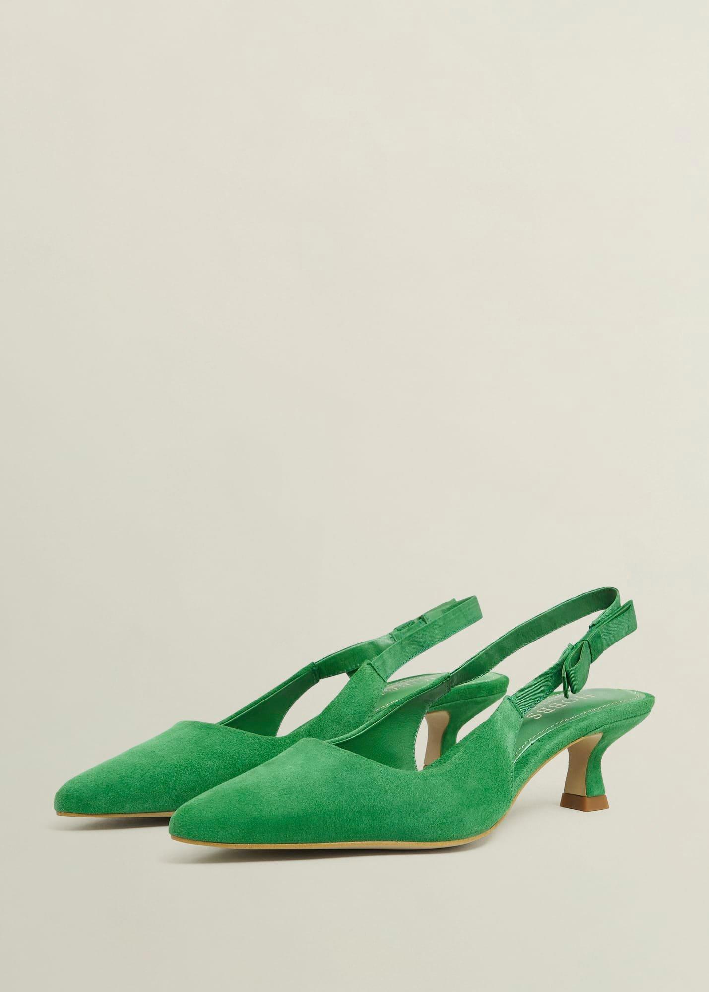 Safia Suede Slingbacks, Cilantro Green, hi-res