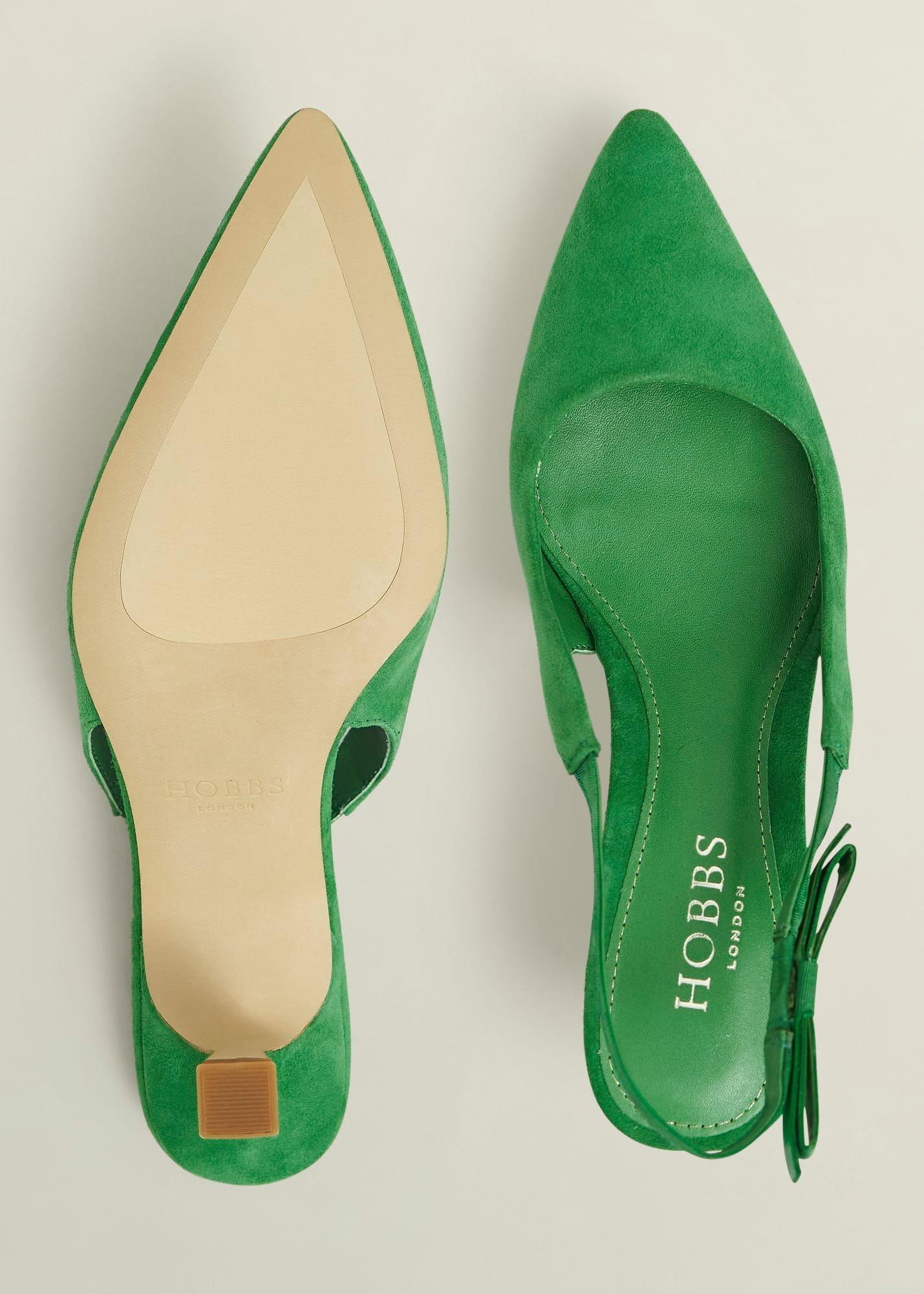 Safia Suede Slingbacks, Cilantro Green, hi-res