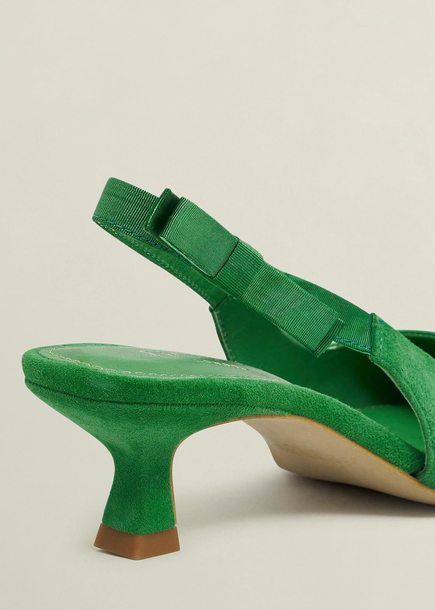 Safia Suede Slingbacks, Cilantro Green, hi-res