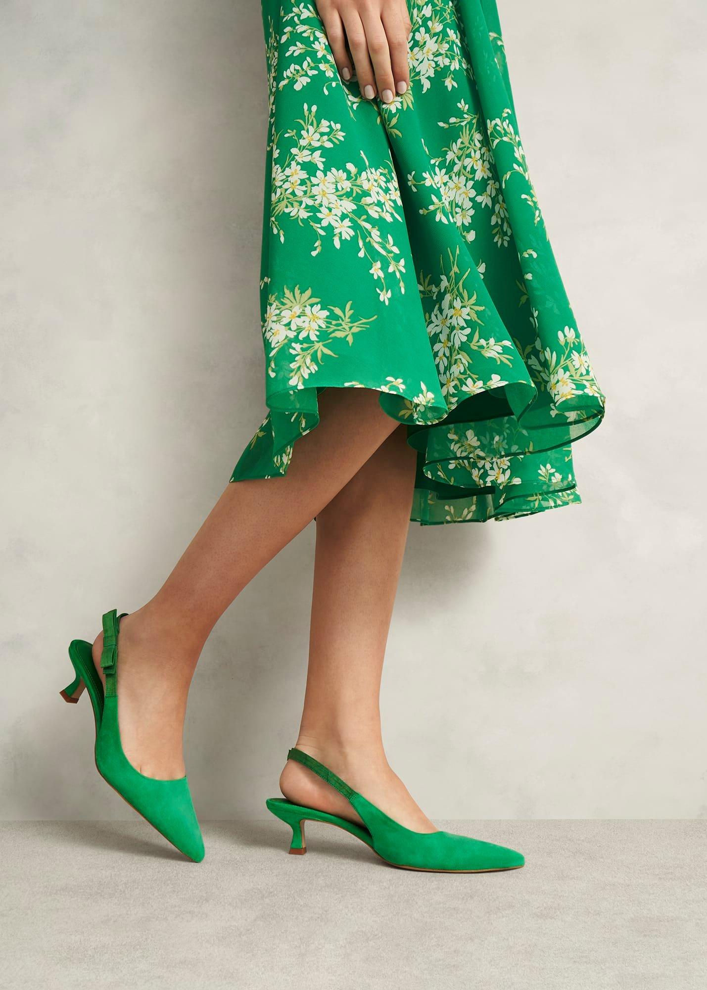 Safia Suede Slingbacks, Cilantro Green, hi-res
