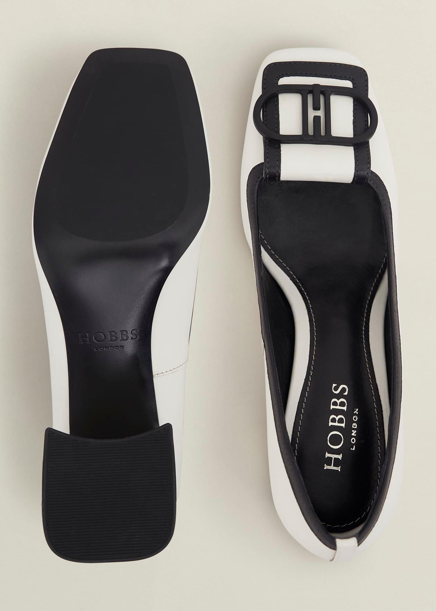 Lexia Leather Court Shoes, Ivory Black, hi-res