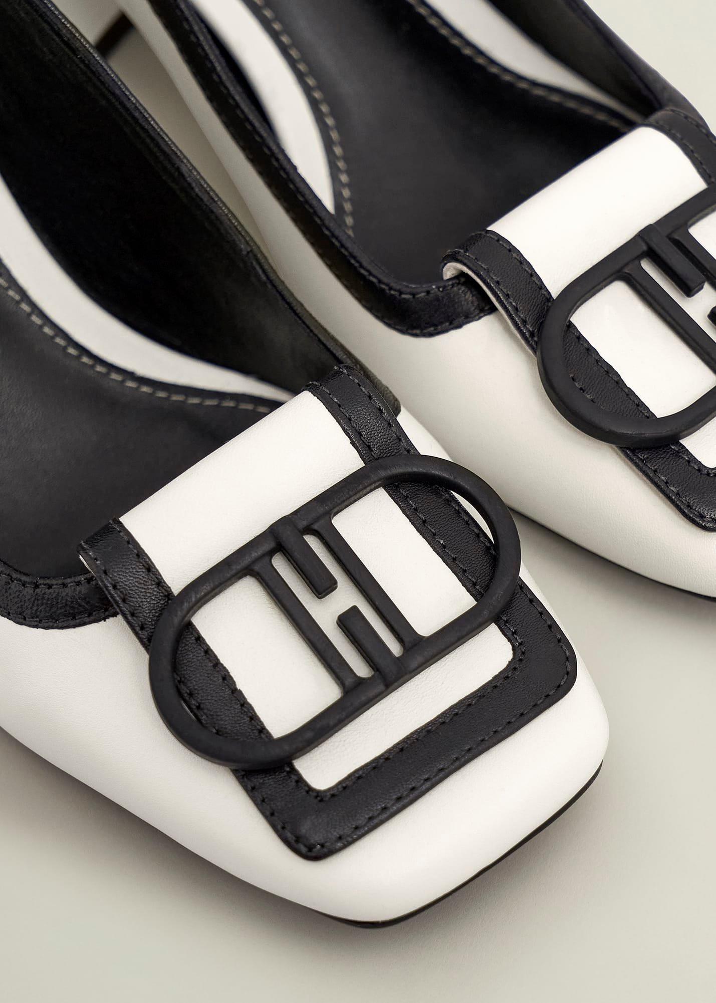 Lexia Leather Court Shoes, Ivory Black, hi-res