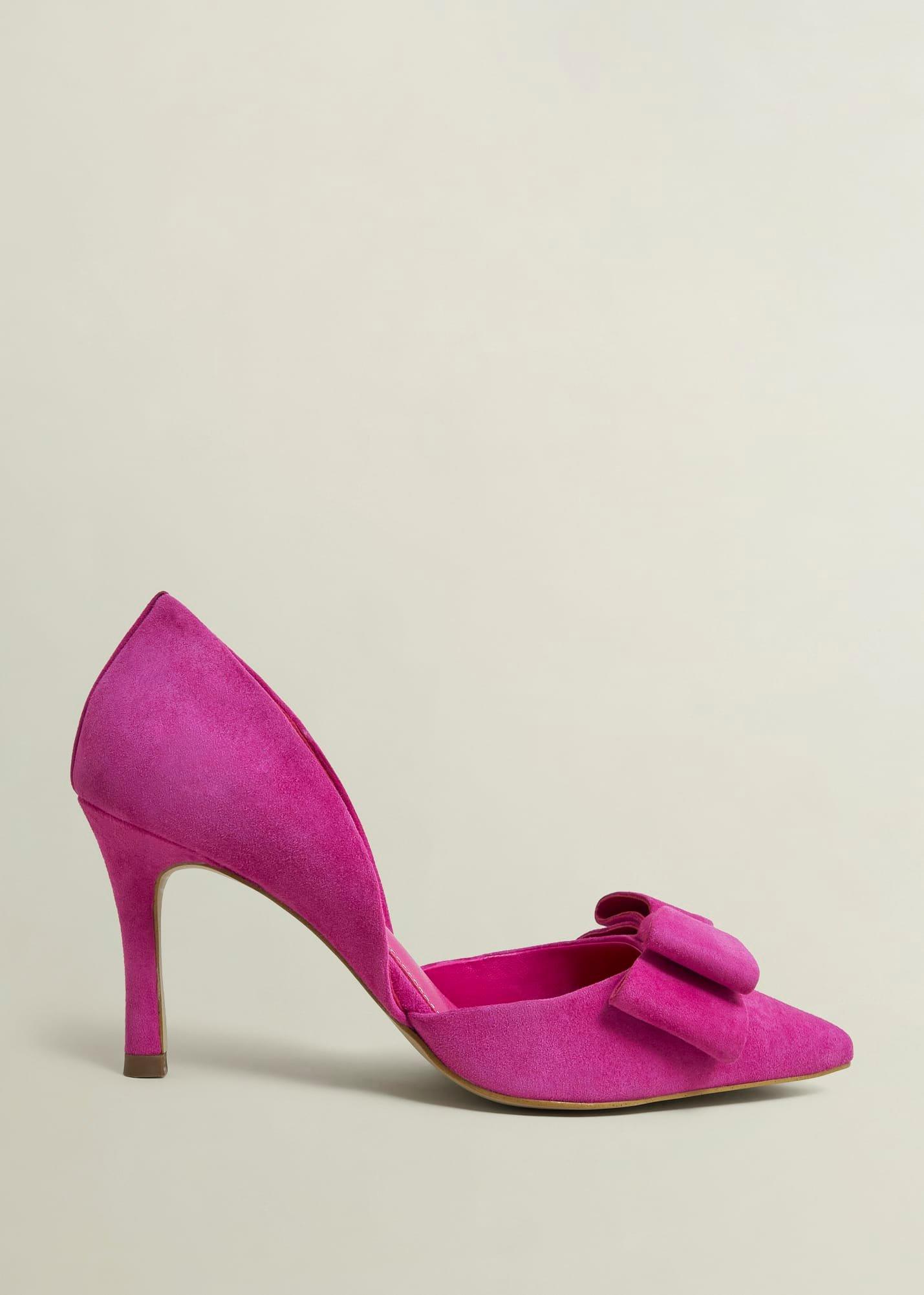 Elva Bow Pumps, Bright Pink, hi-res