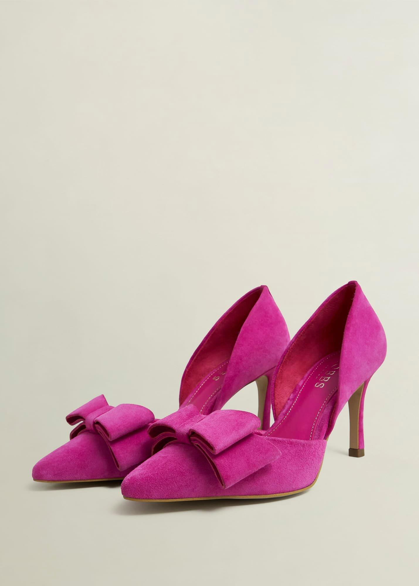 Elva Bow Pumps, Bright Pink, hi-res