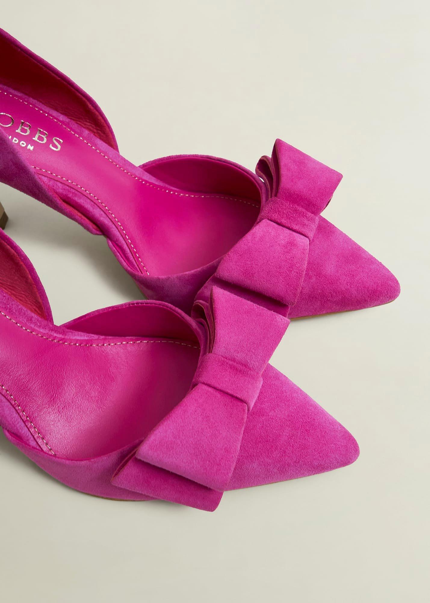 Elva Bow Pumps, Bright Pink, hi-res
