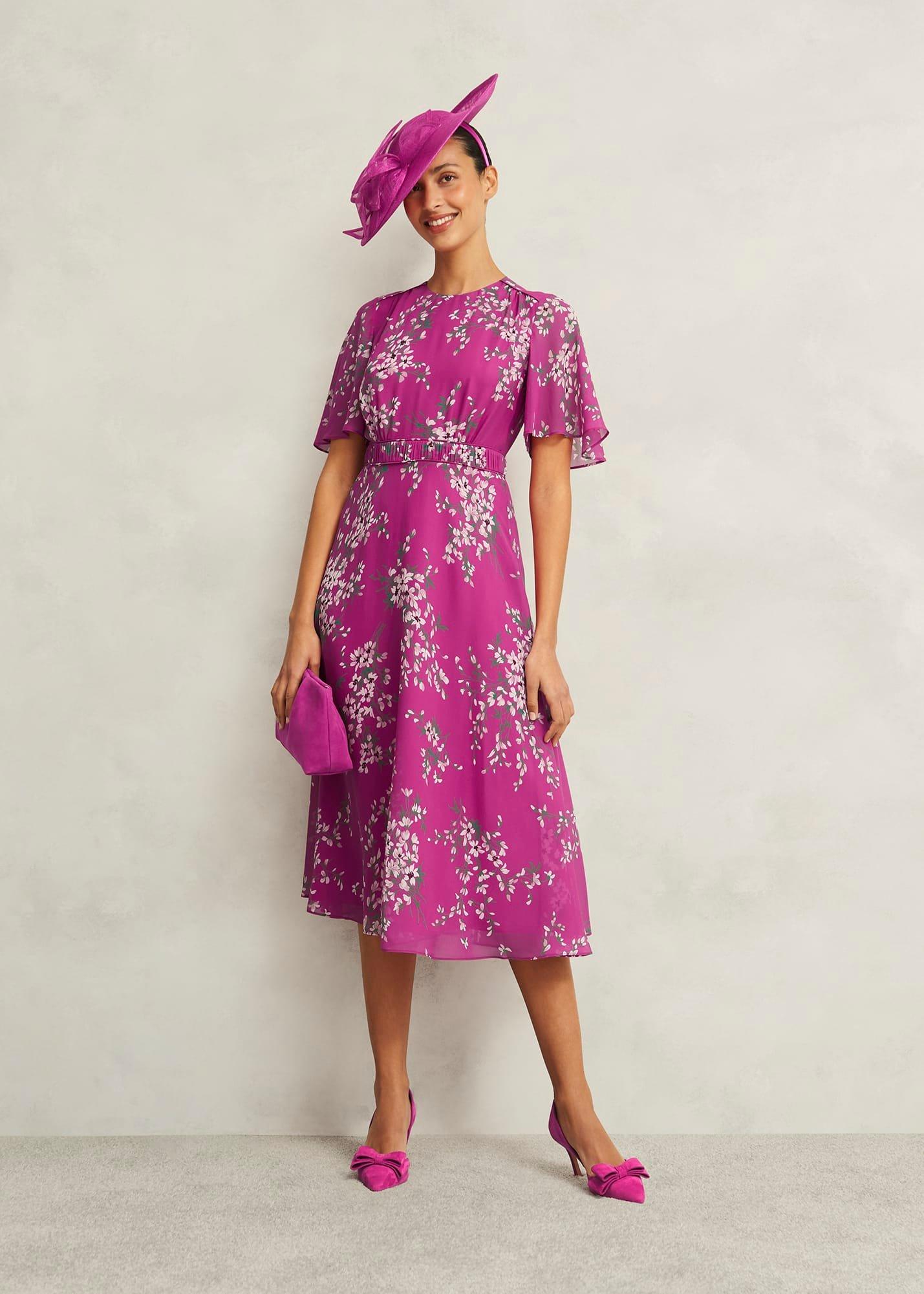 Elva Bow Pumps, Bright Pink, hi-res