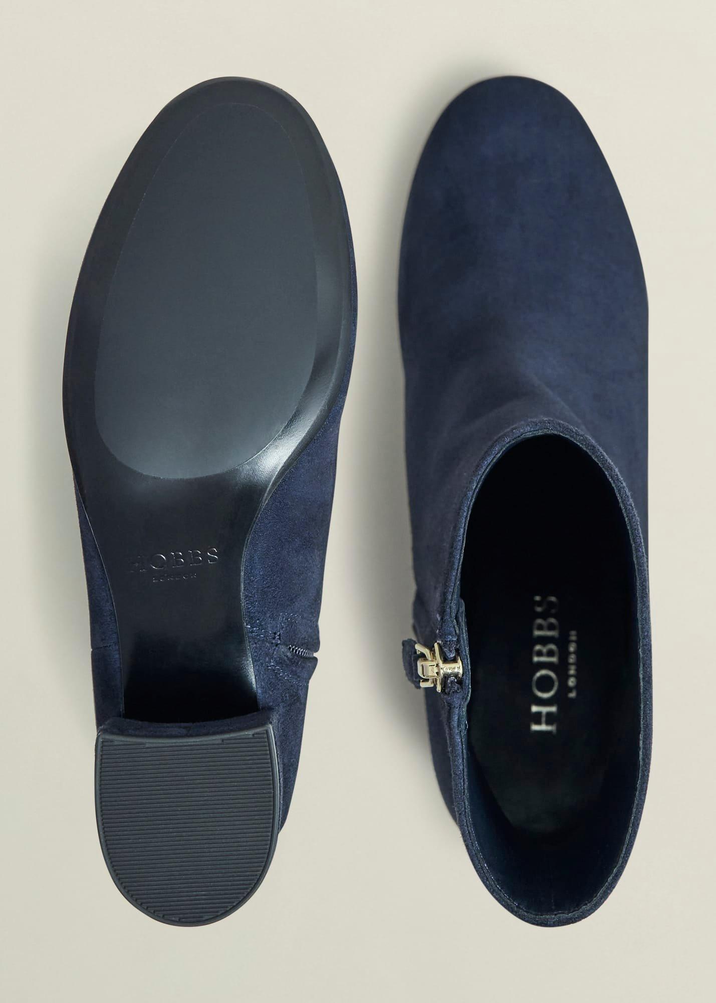 Evelyn Suede Ankle Boots, Hobbs Navy, hi-res