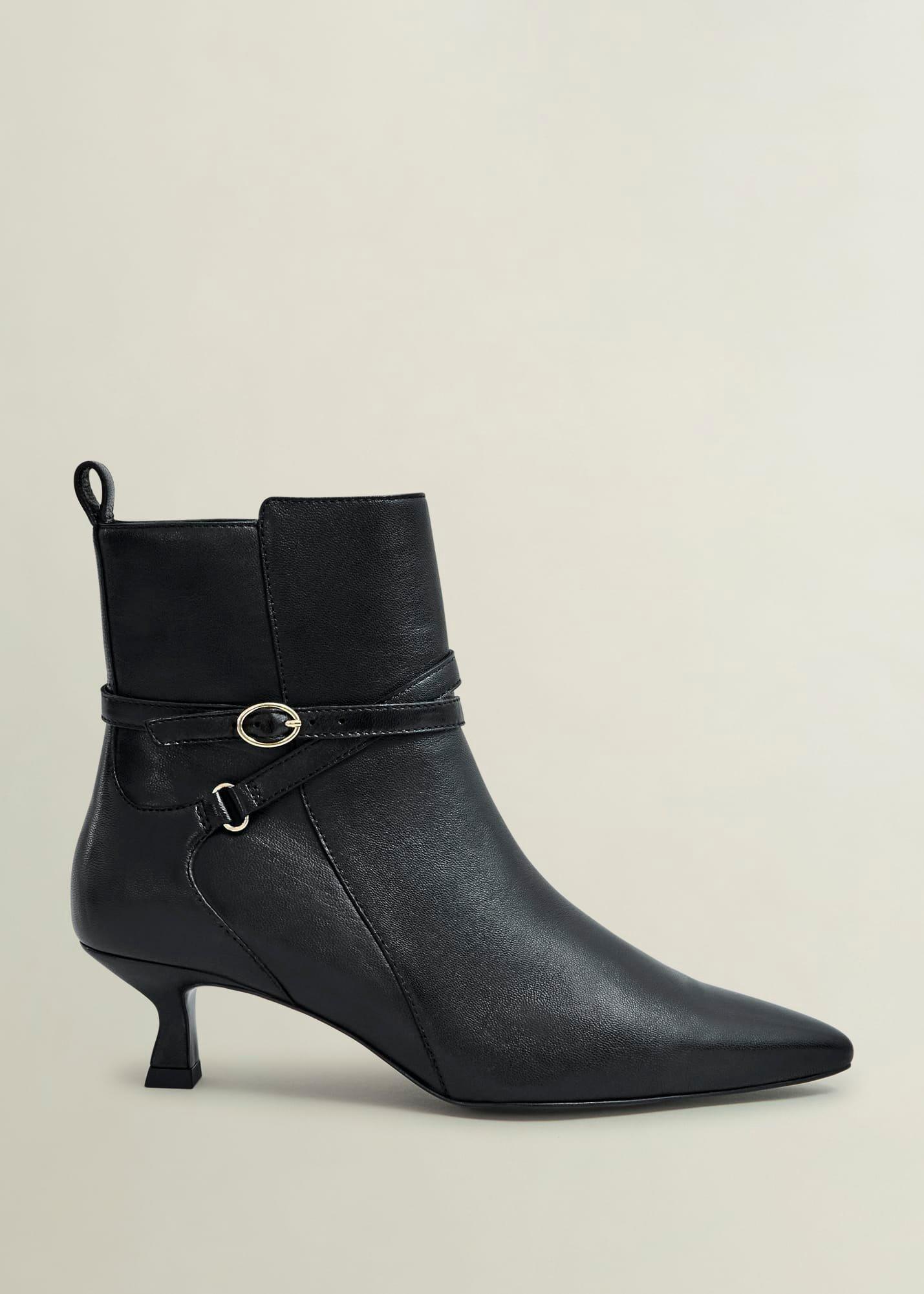 Loretta Heeled Boots, Black, hi-res