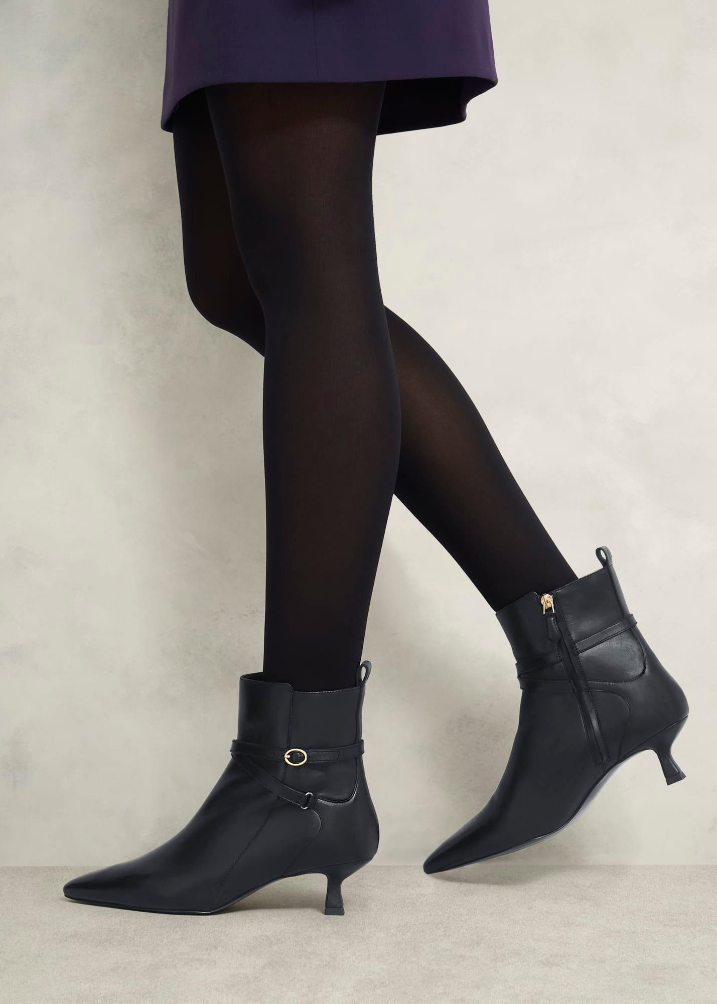 Loretta Heeled Boots, Black, hi-res