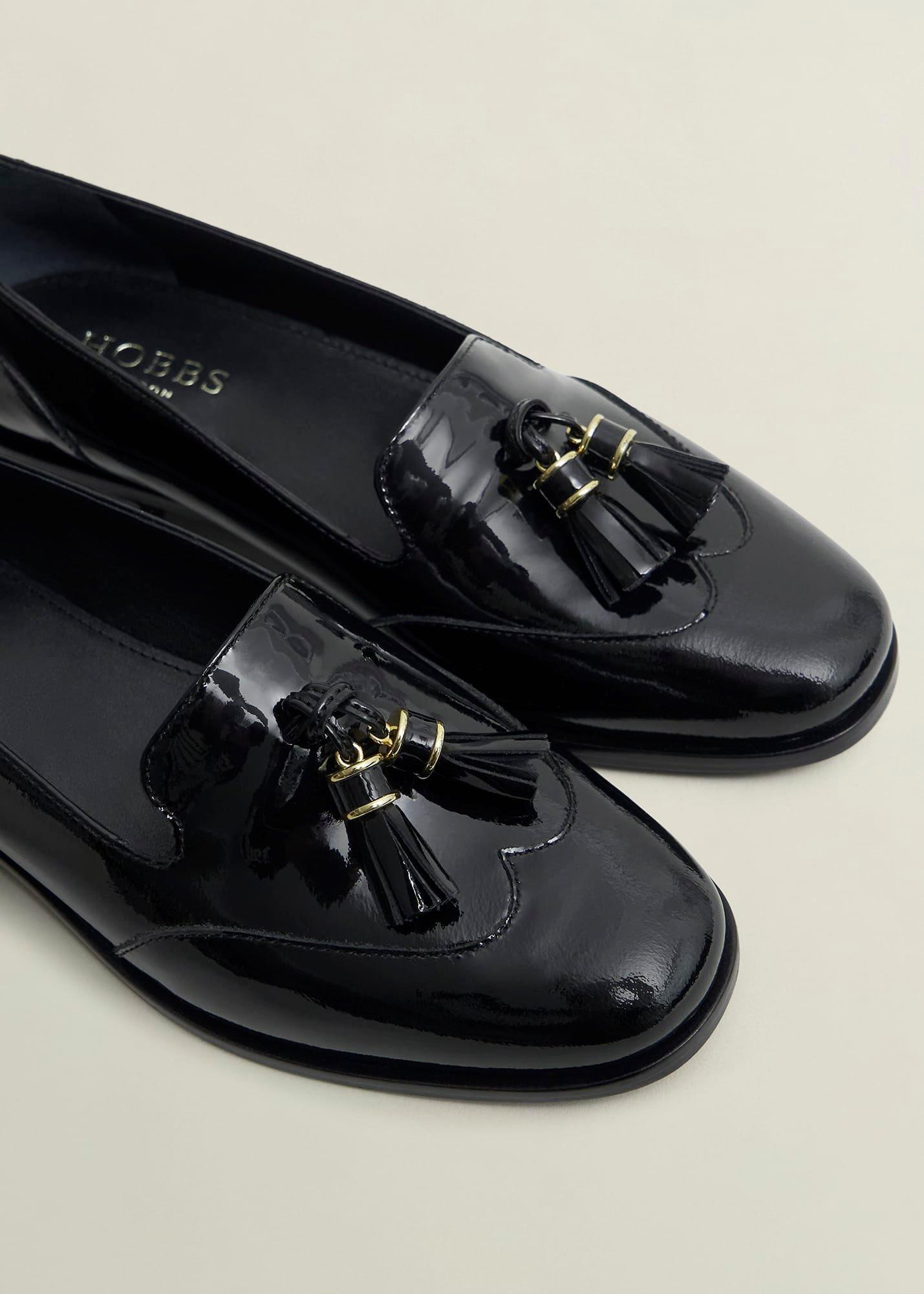 Eleanora Leather Loafers, Black, hi-res