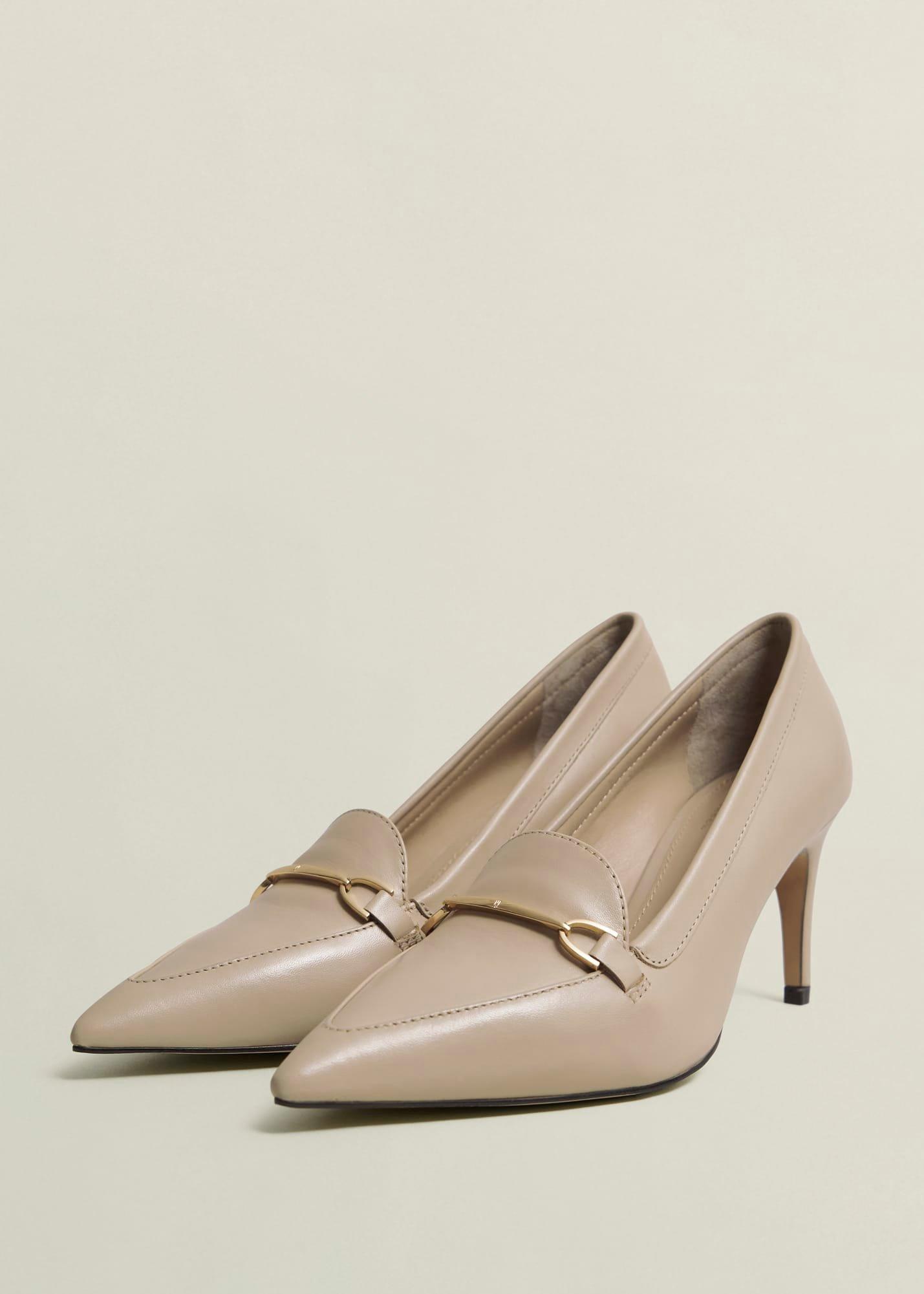 Ros Leather Court Shoes, Light Beige, hi-res