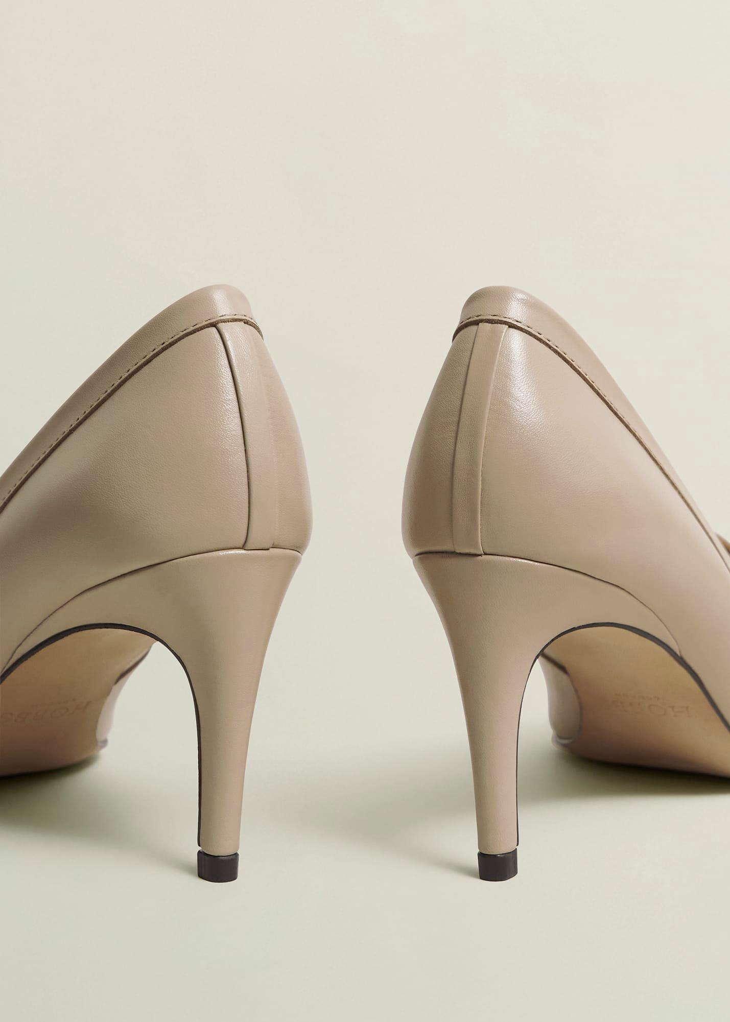 Ros Leather Court Shoes, Light Beige, hi-res