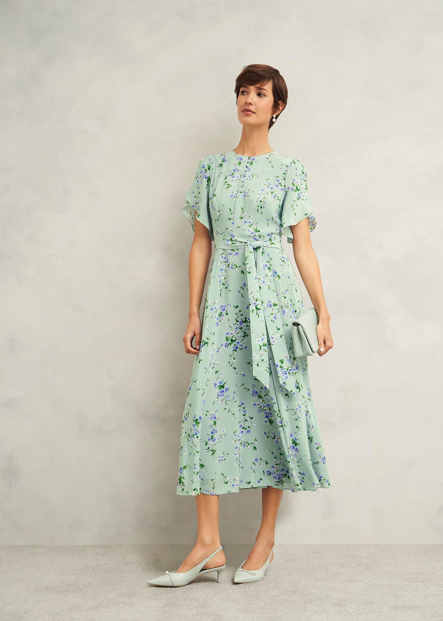 Serena Leather Slingbacks, Sage Green, hi-res