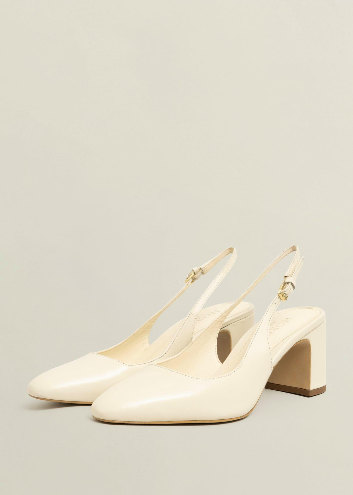 Lily Leather Slingbacks, Buttercream, hi-res