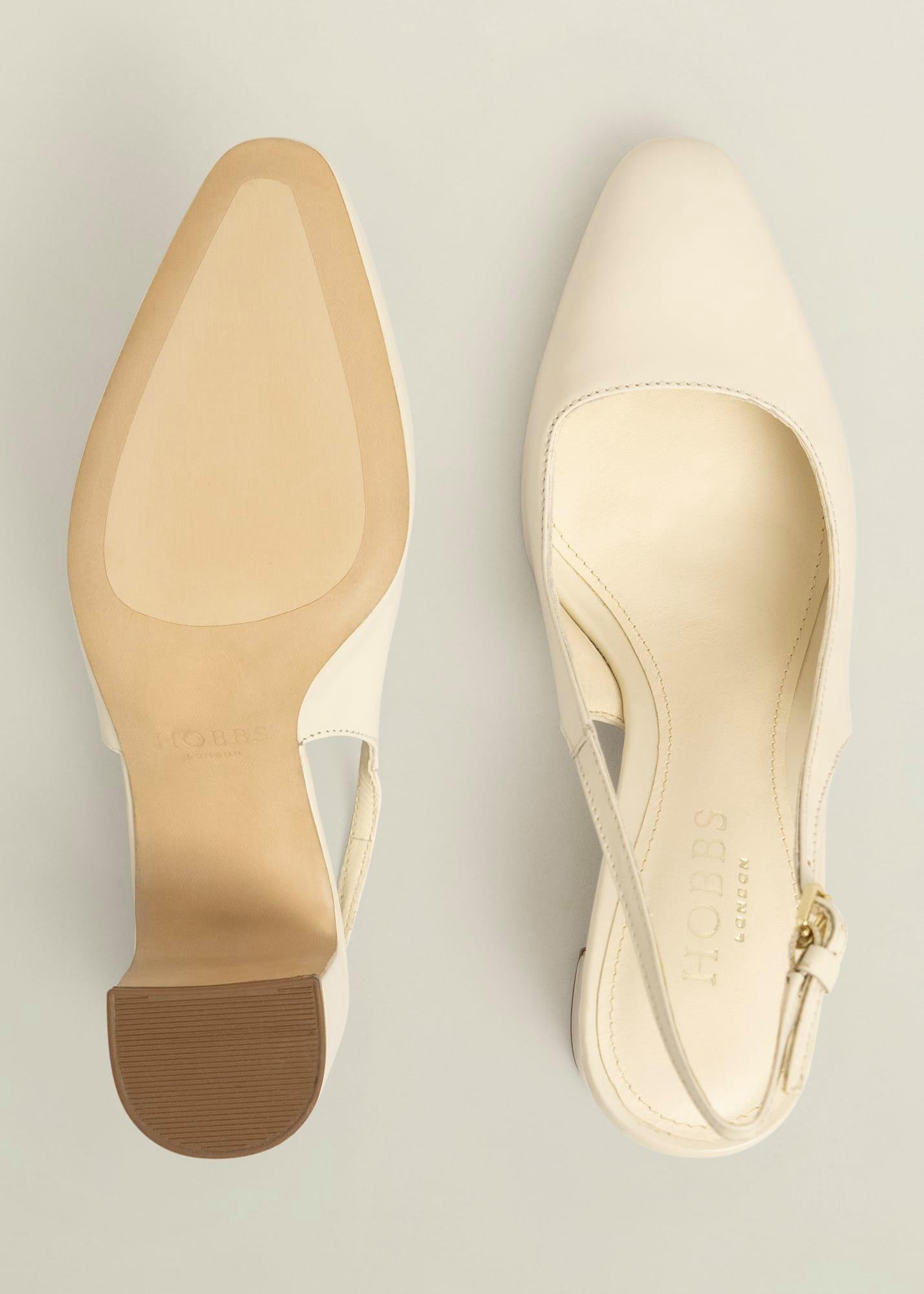 Lily Leather Slingbacks, Buttercream, hi-res
