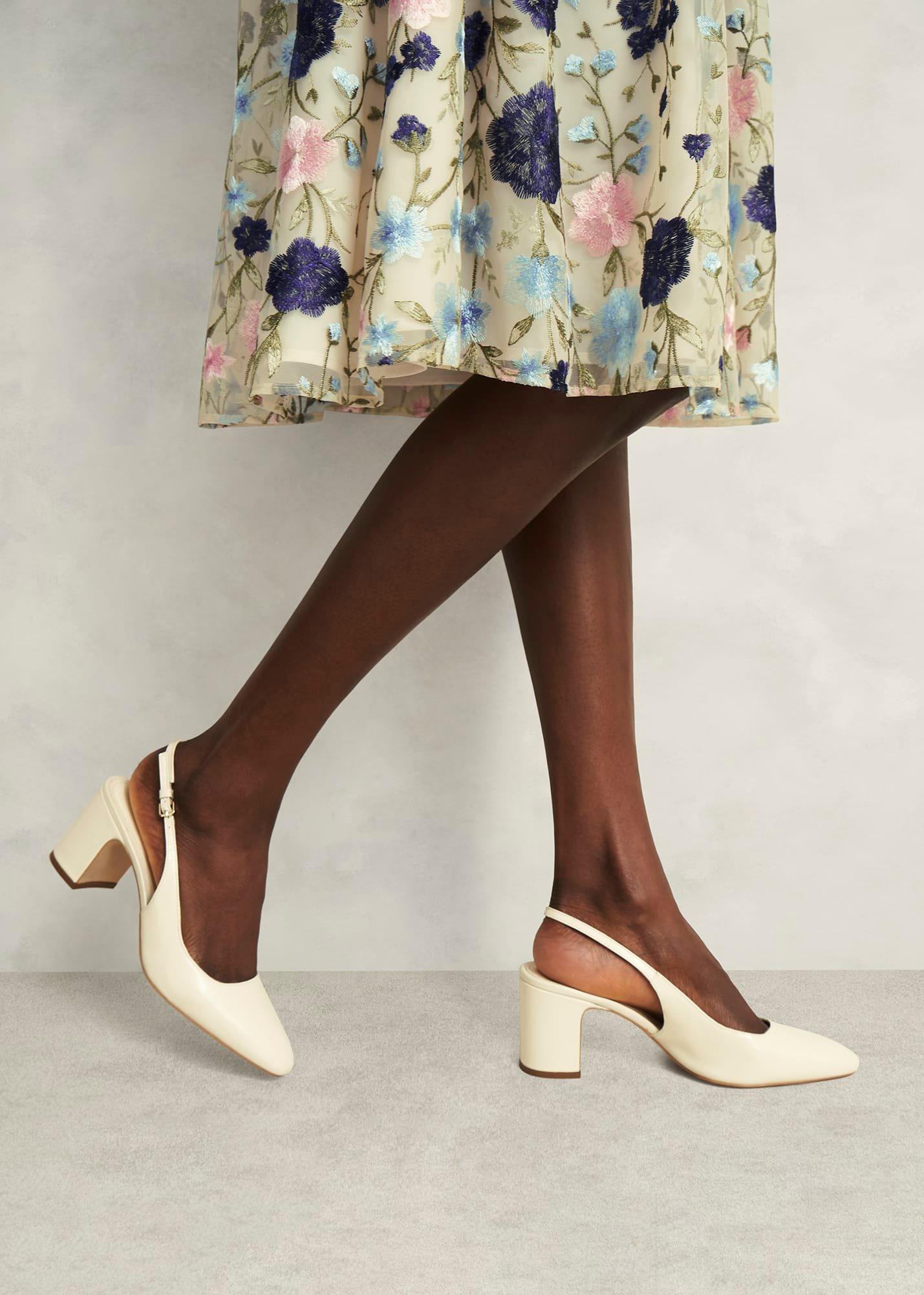 Lily Leather Slingbacks, Buttercream, hi-res