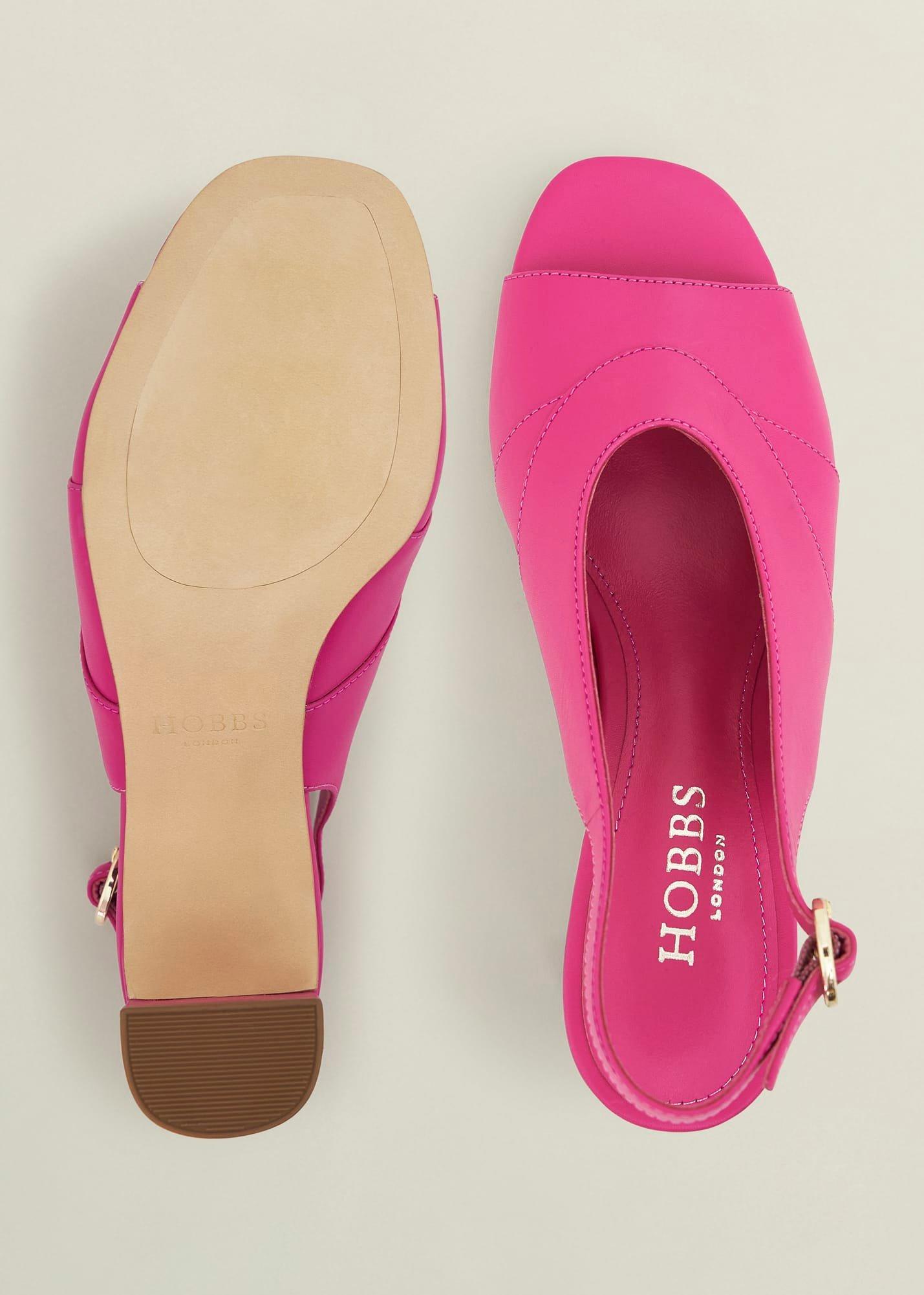 Karina Leather Sandals, Bright Pink, hi-res