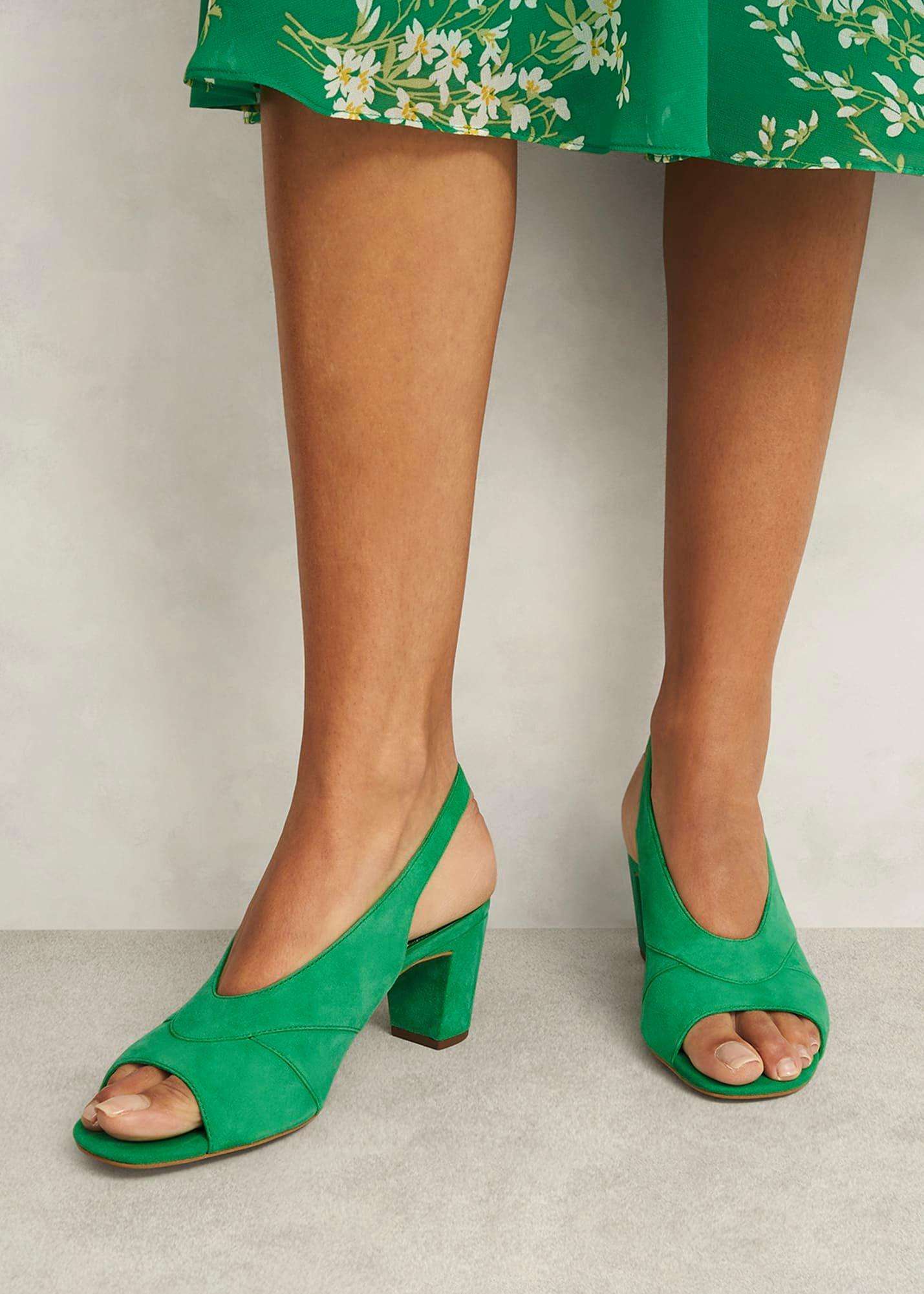 Karina Suede Sandals, Cilantro Green, hi-res