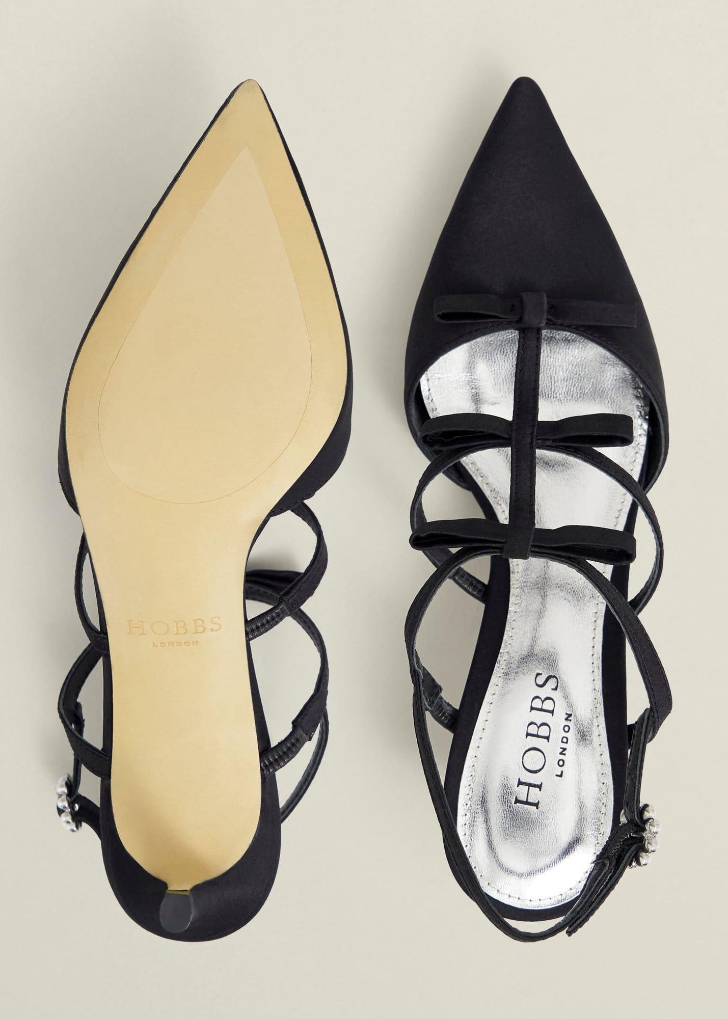 Gosford Satin Heels, Black, hi-res