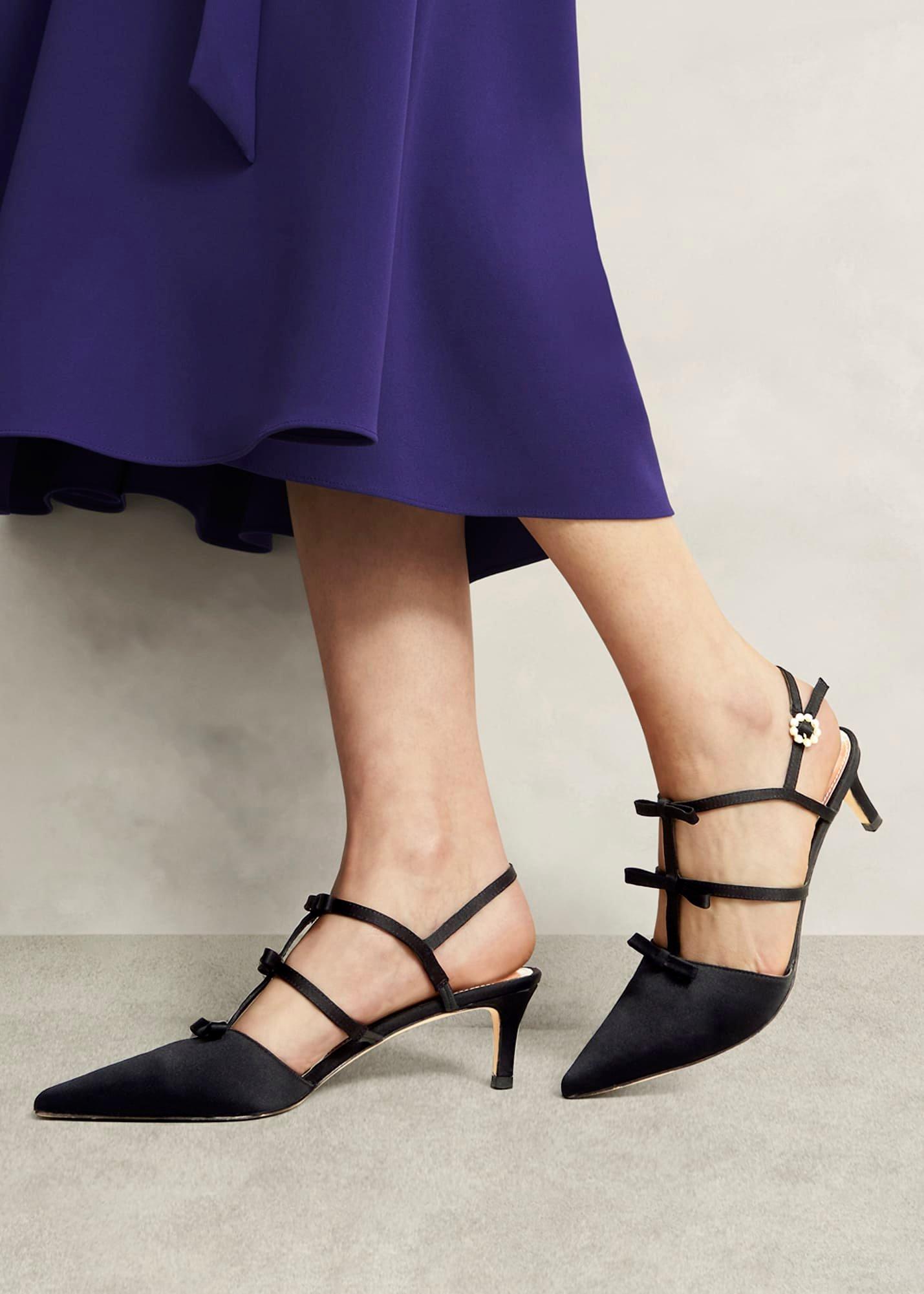 Gosford Satin Heels, Black, hi-res