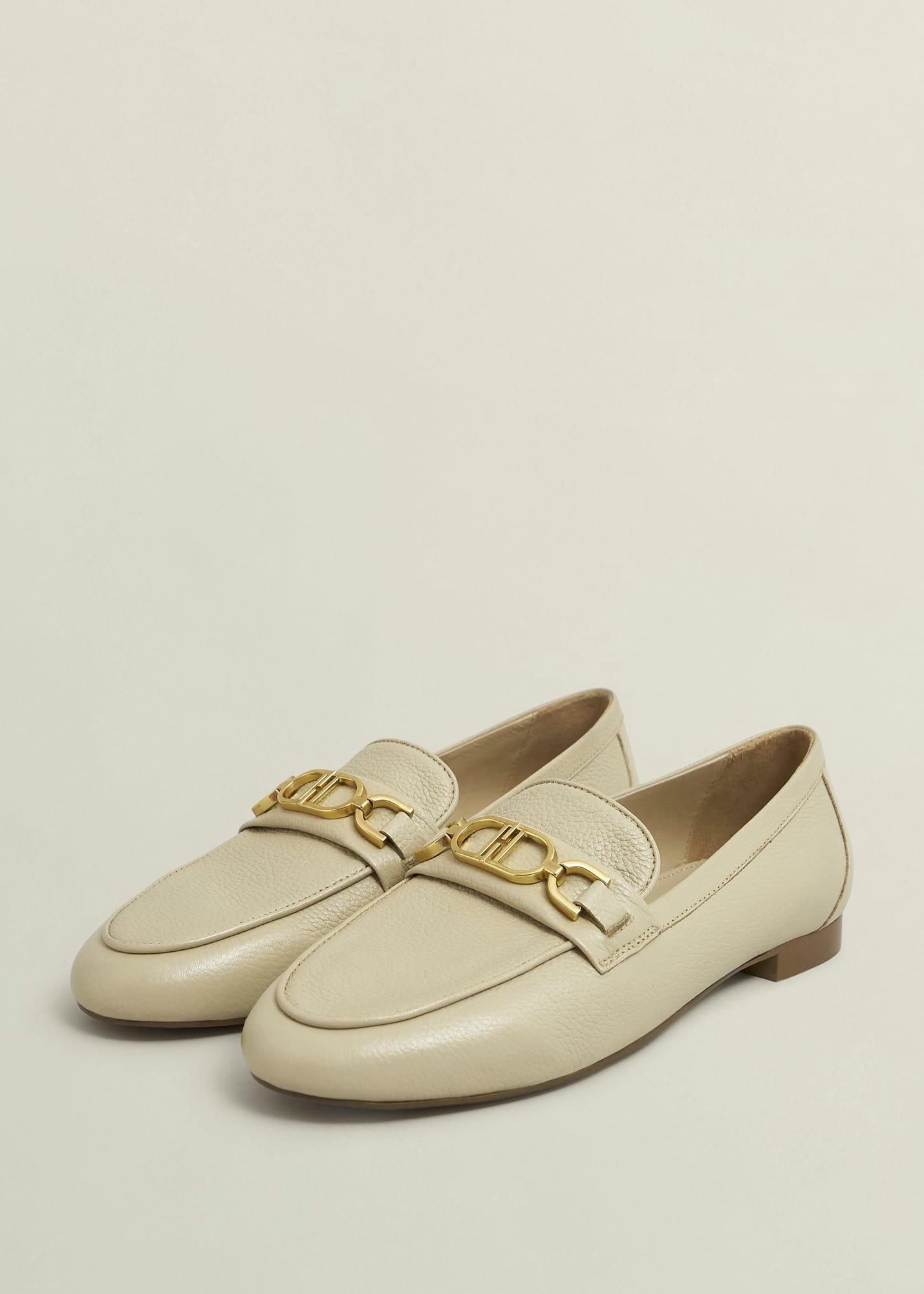 Pheobe Leather Loafers, Chalk Beige, hi-res