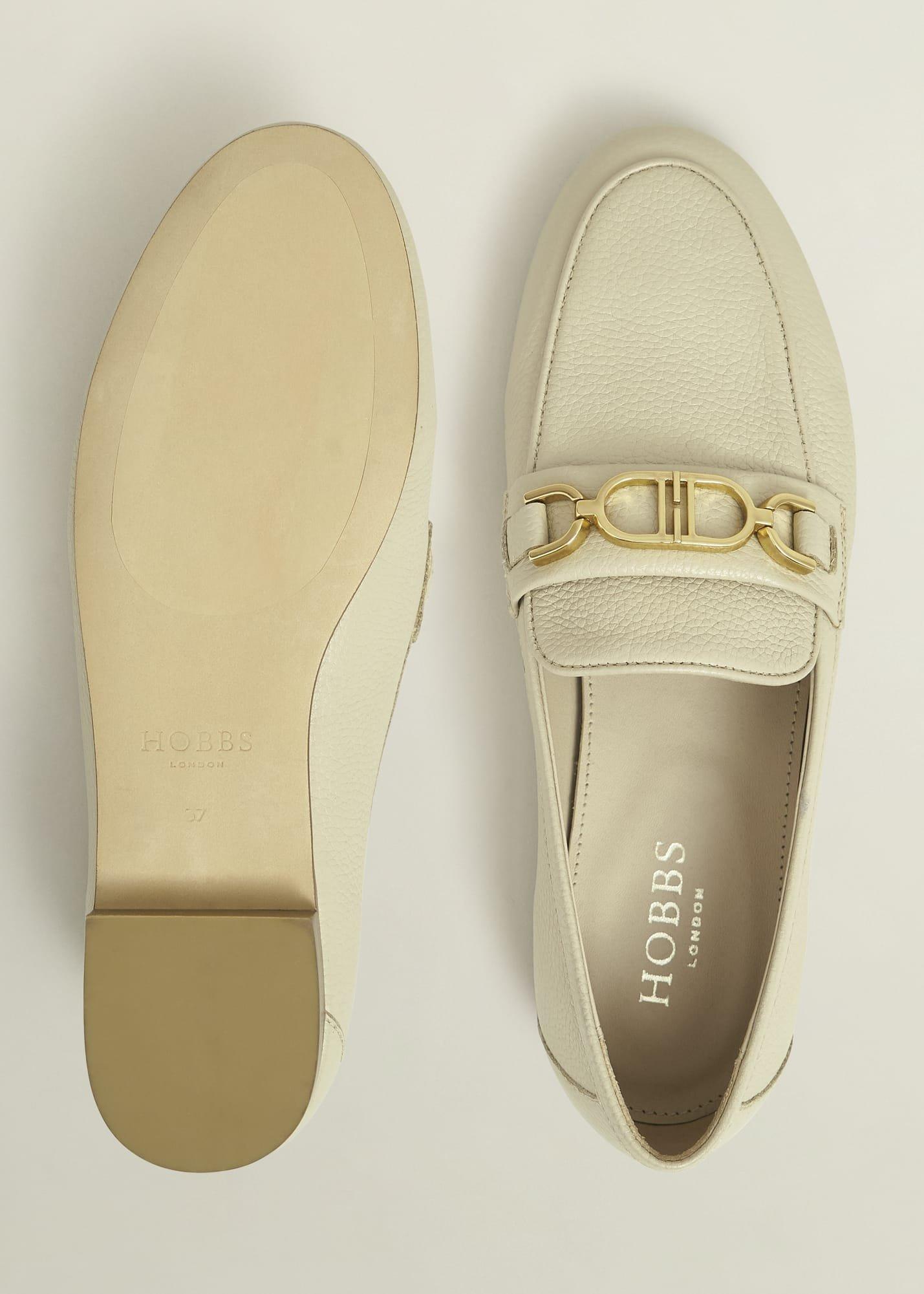Pheobe Leather Loafers, Chalk Beige, hi-res
