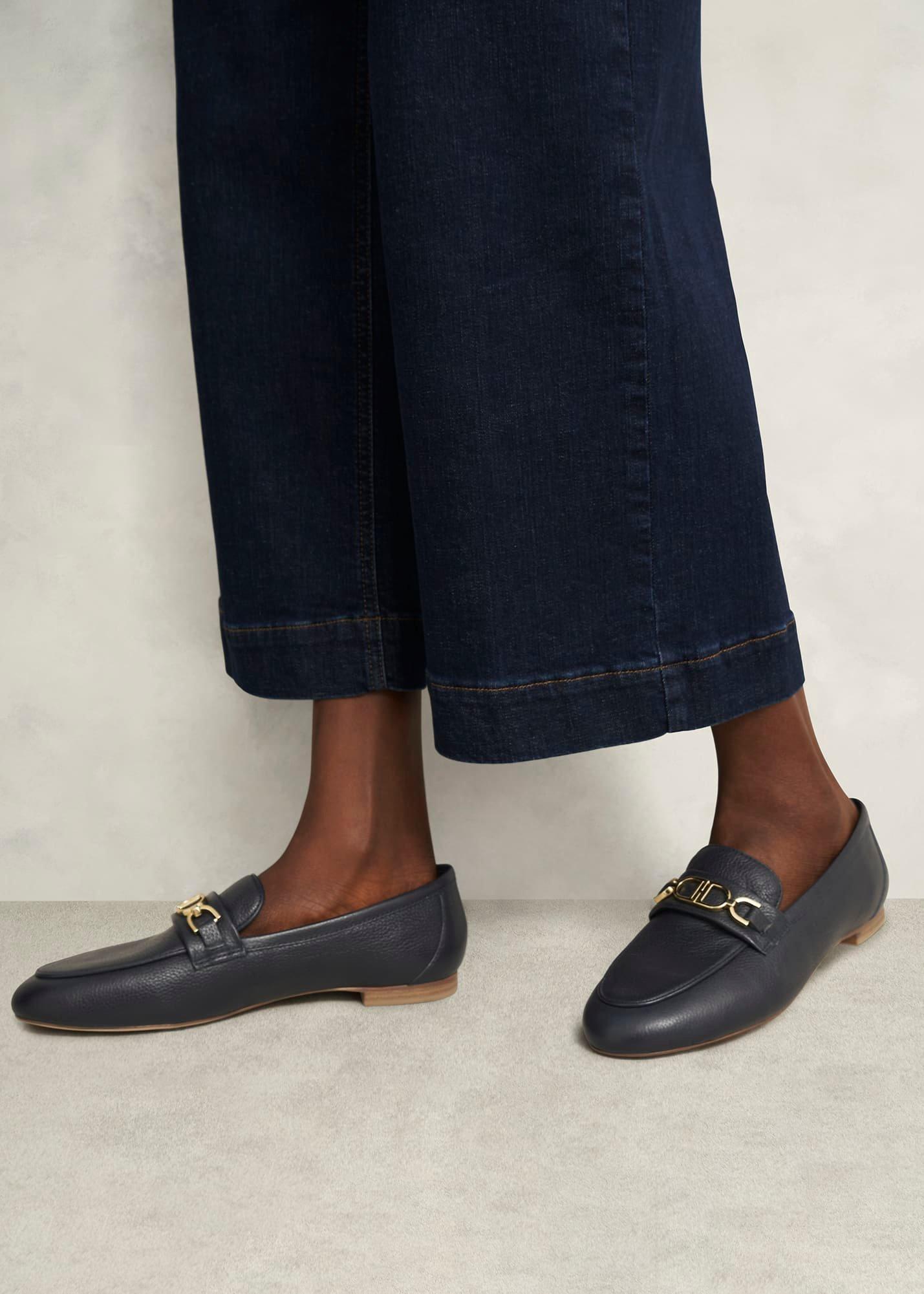 Pheobe Leather Loafers, Hobbs Navy, hi-res