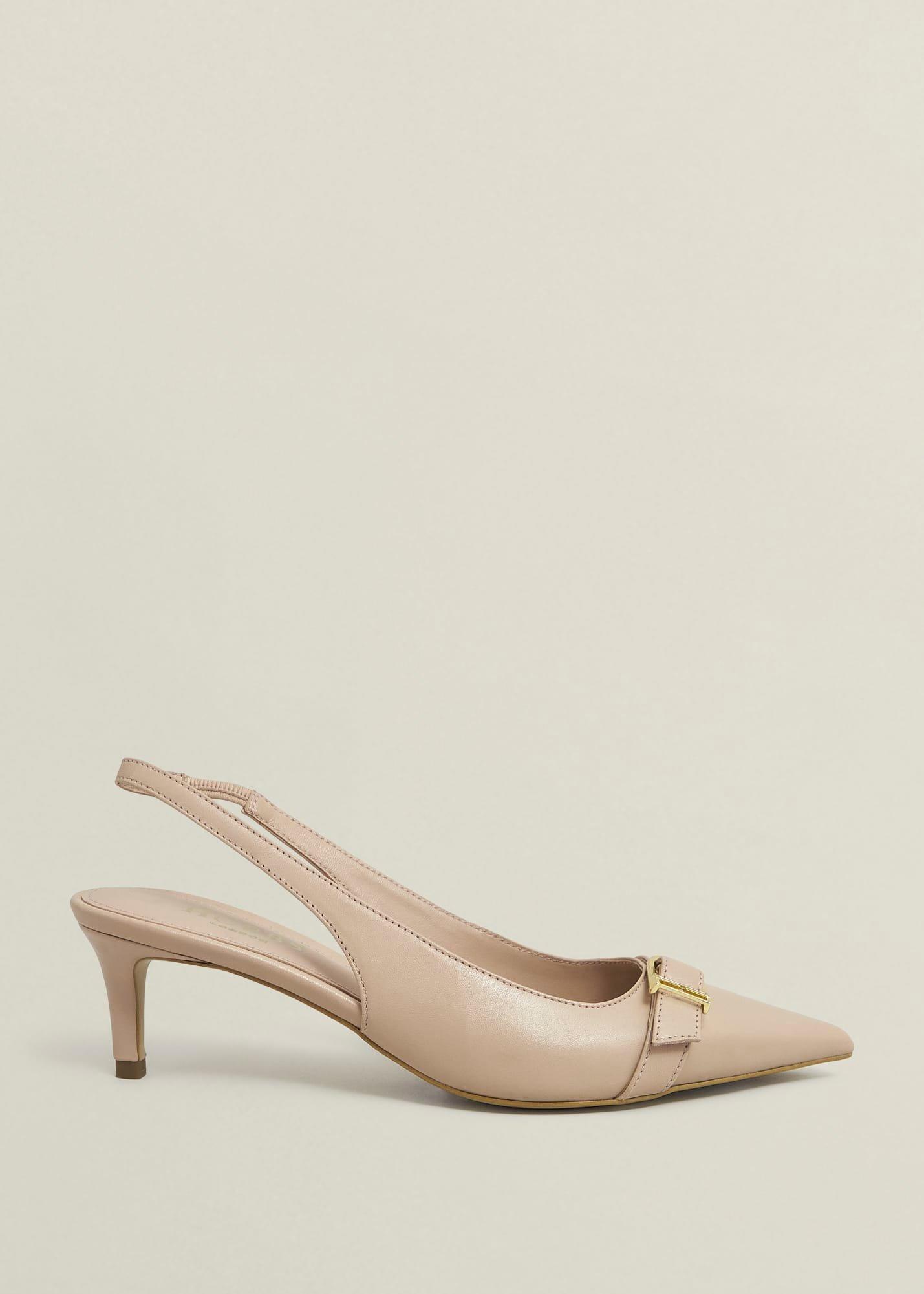Jude Leather Slingbacks, Blush Pink, hi-res