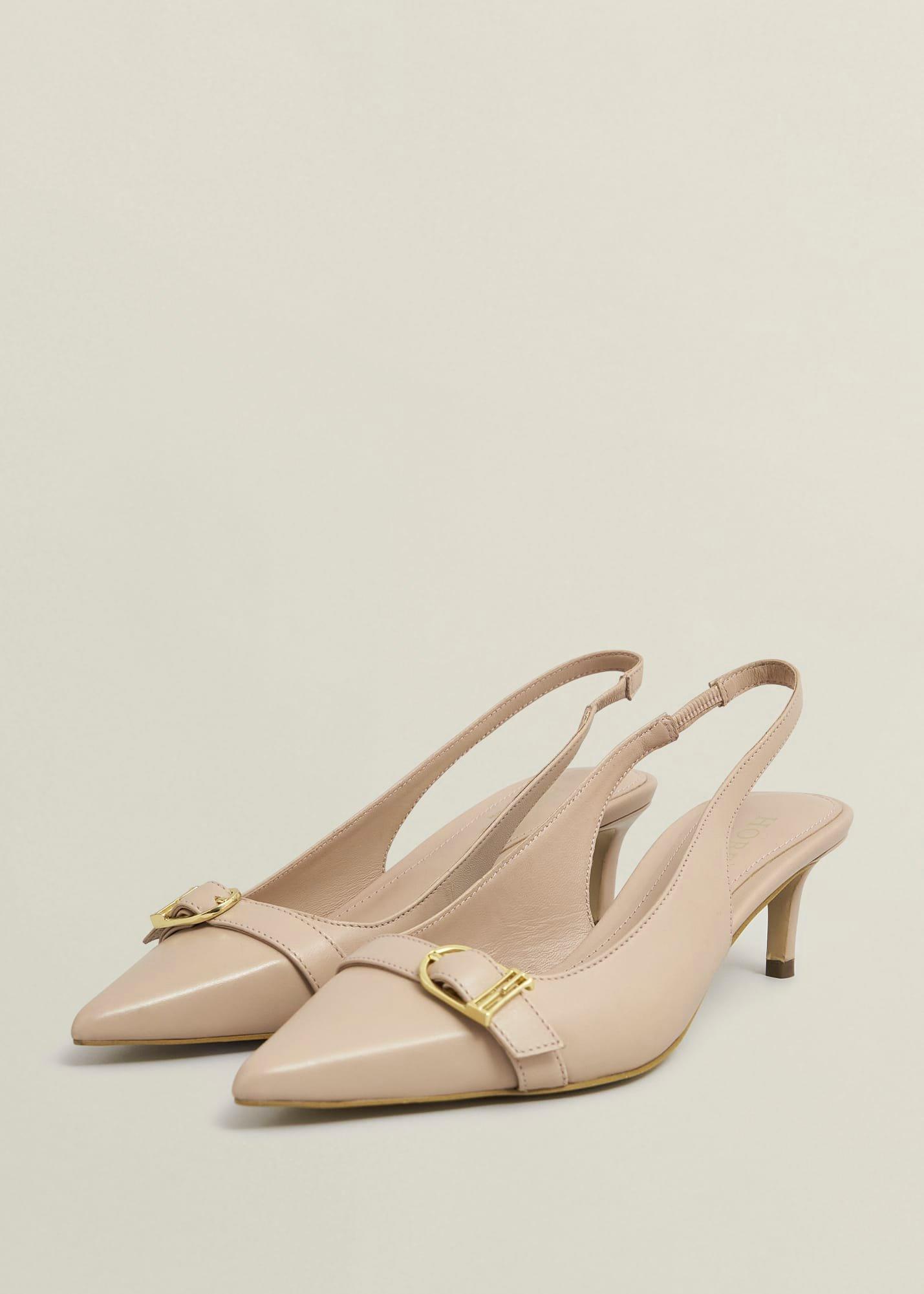 Jude Leather Slingbacks, Blush Pink, hi-res