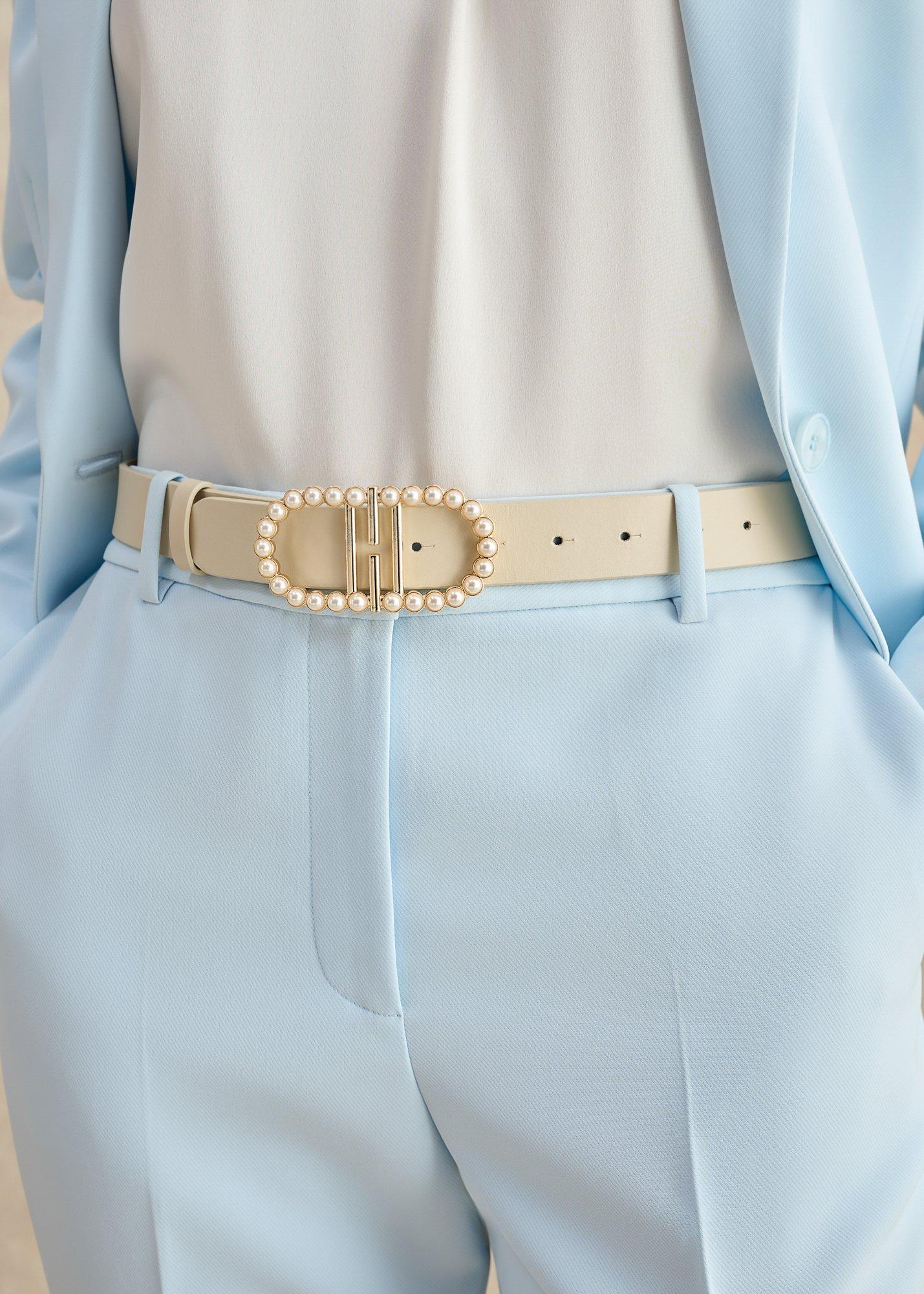 Kiera Pearl Belt, Warm Ivory, hi-res
