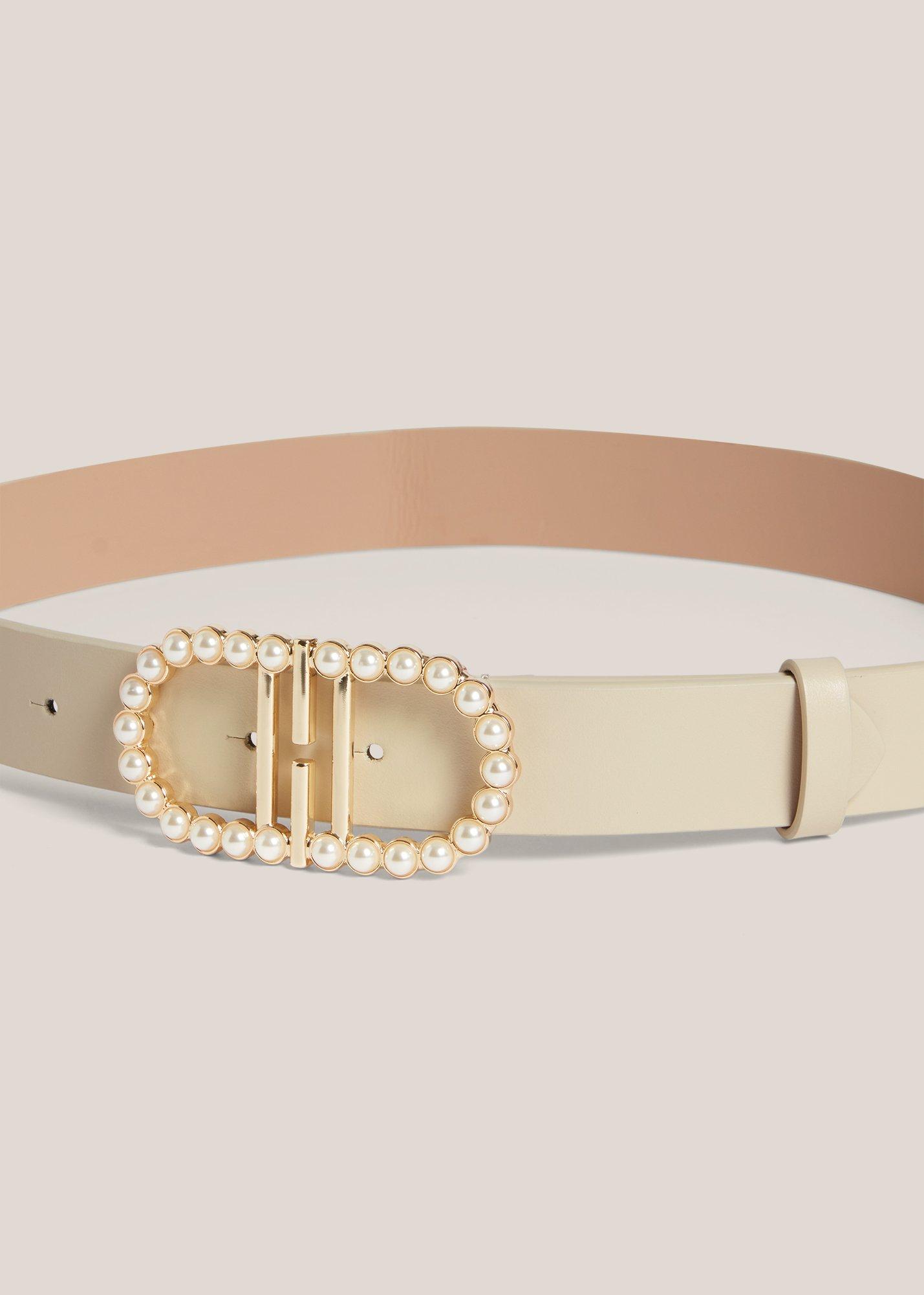 Kiera Pearl Belt, Warm Ivory, hi-res