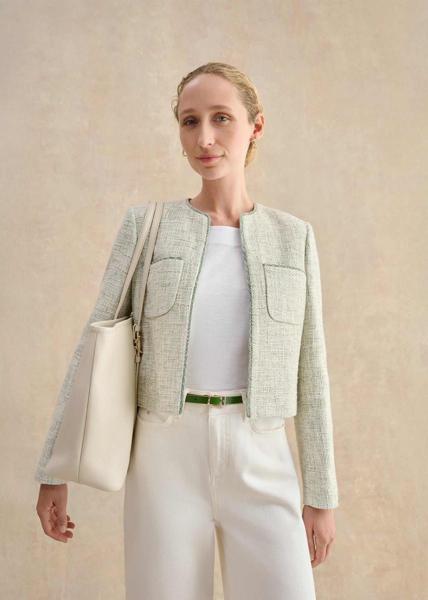 Pauline Skinny Reversible Leather Belt, Ivory Green, hi-res