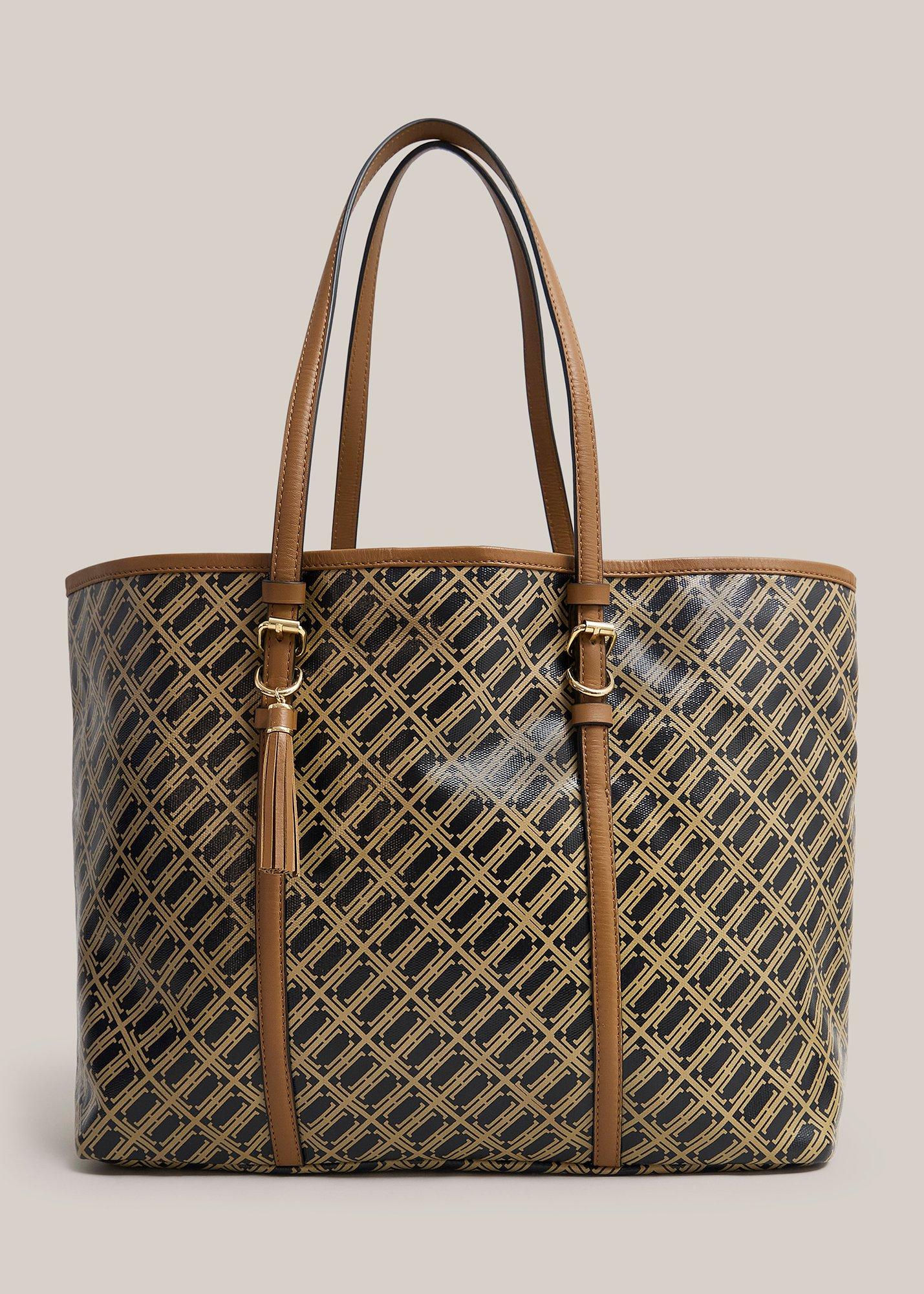 Kyra Leather Canvas Tote