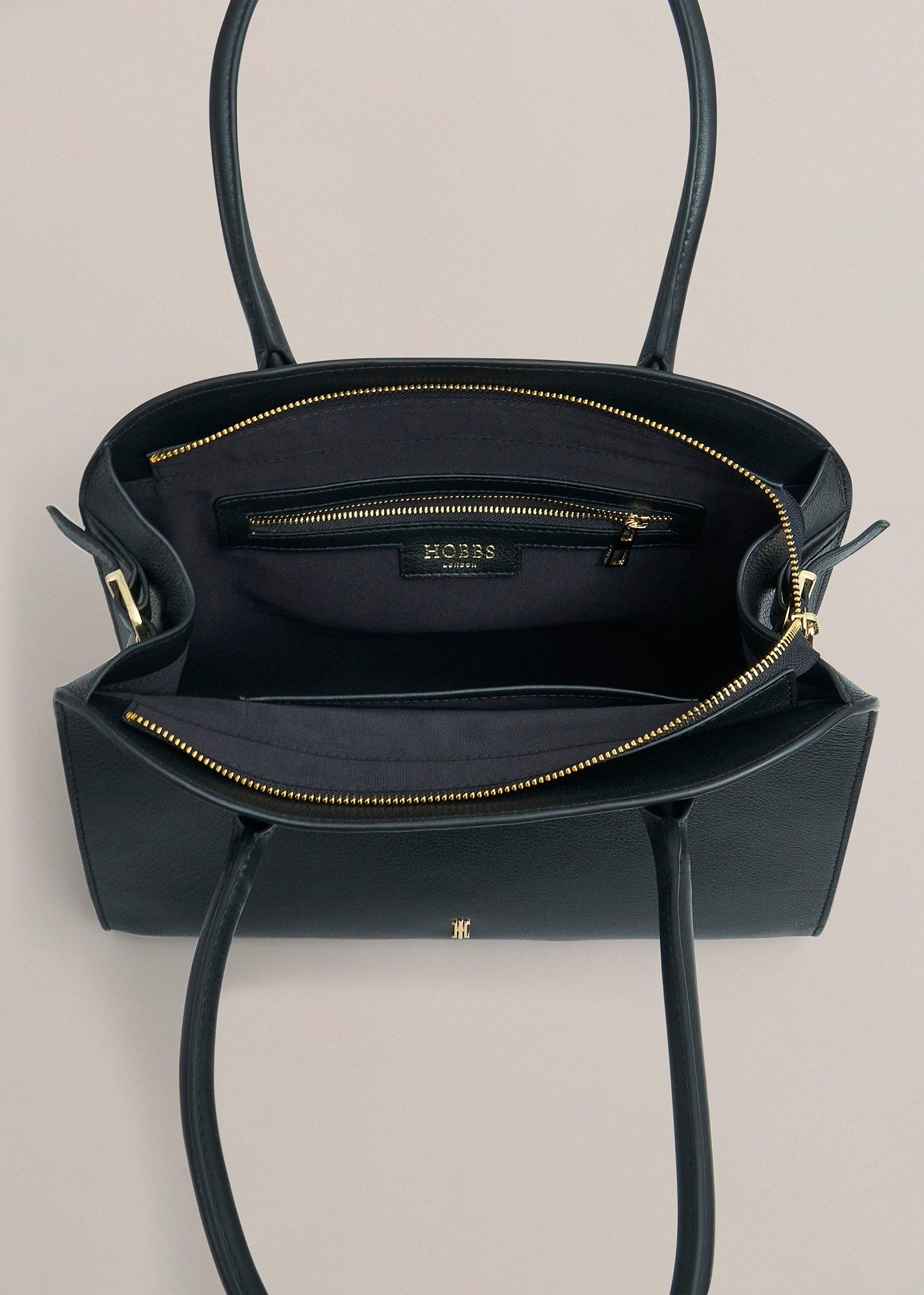 Alexis Leather Shoulder Bag, Black, hi-res