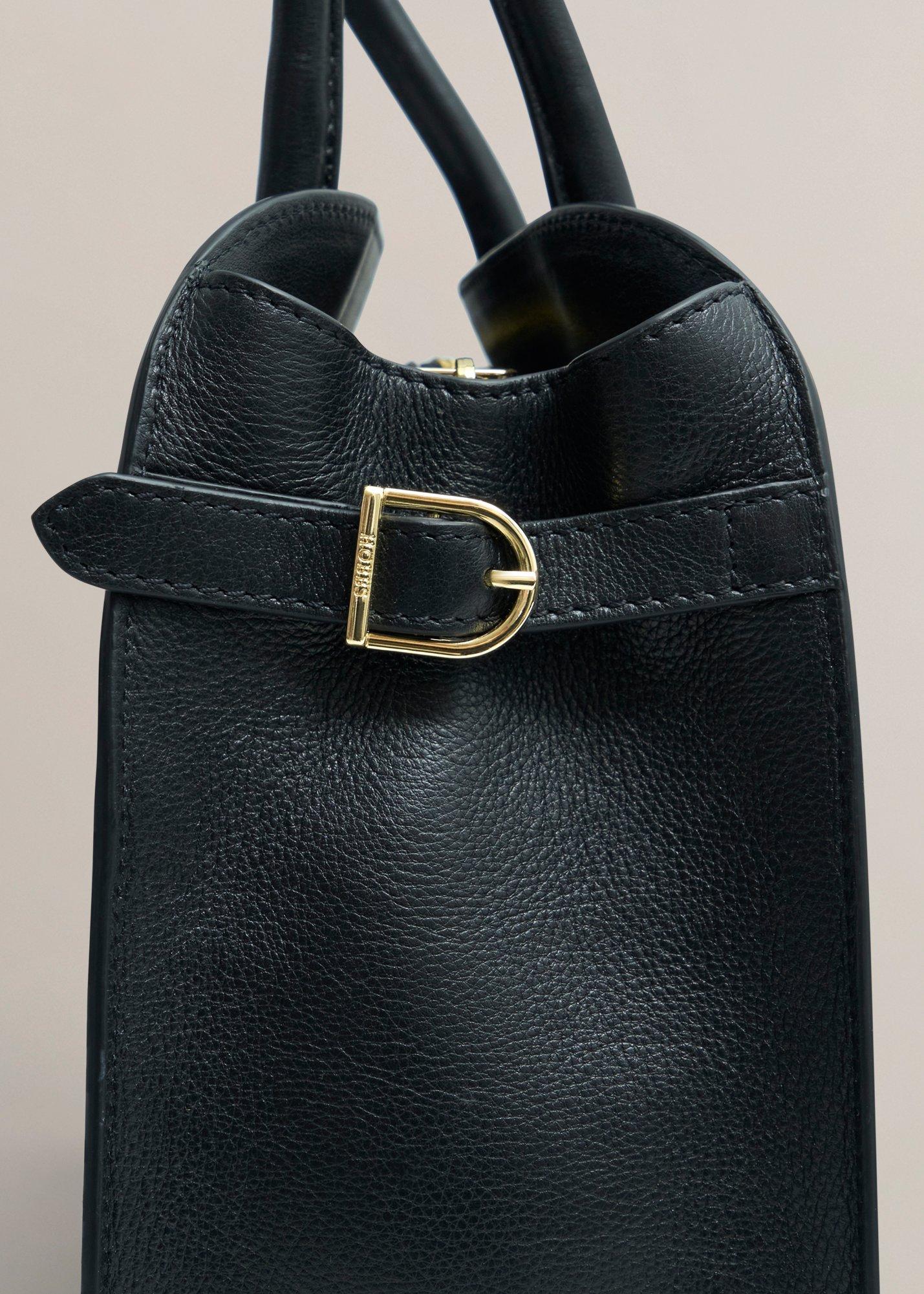 Alexis Leather Shoulder Bag, Black, hi-res