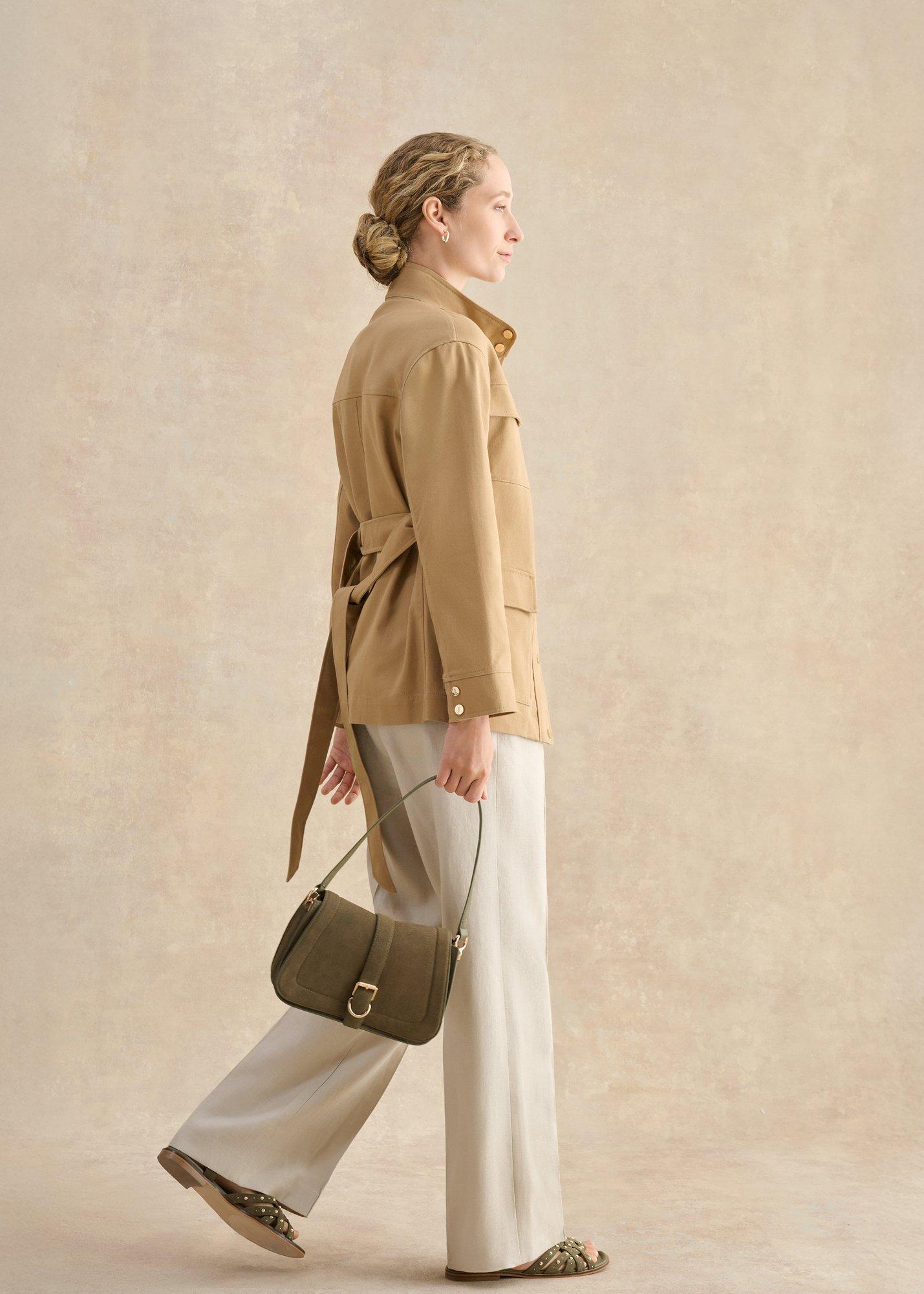 Wren Suede Crossbody Bag, Dark Olive, hi-res