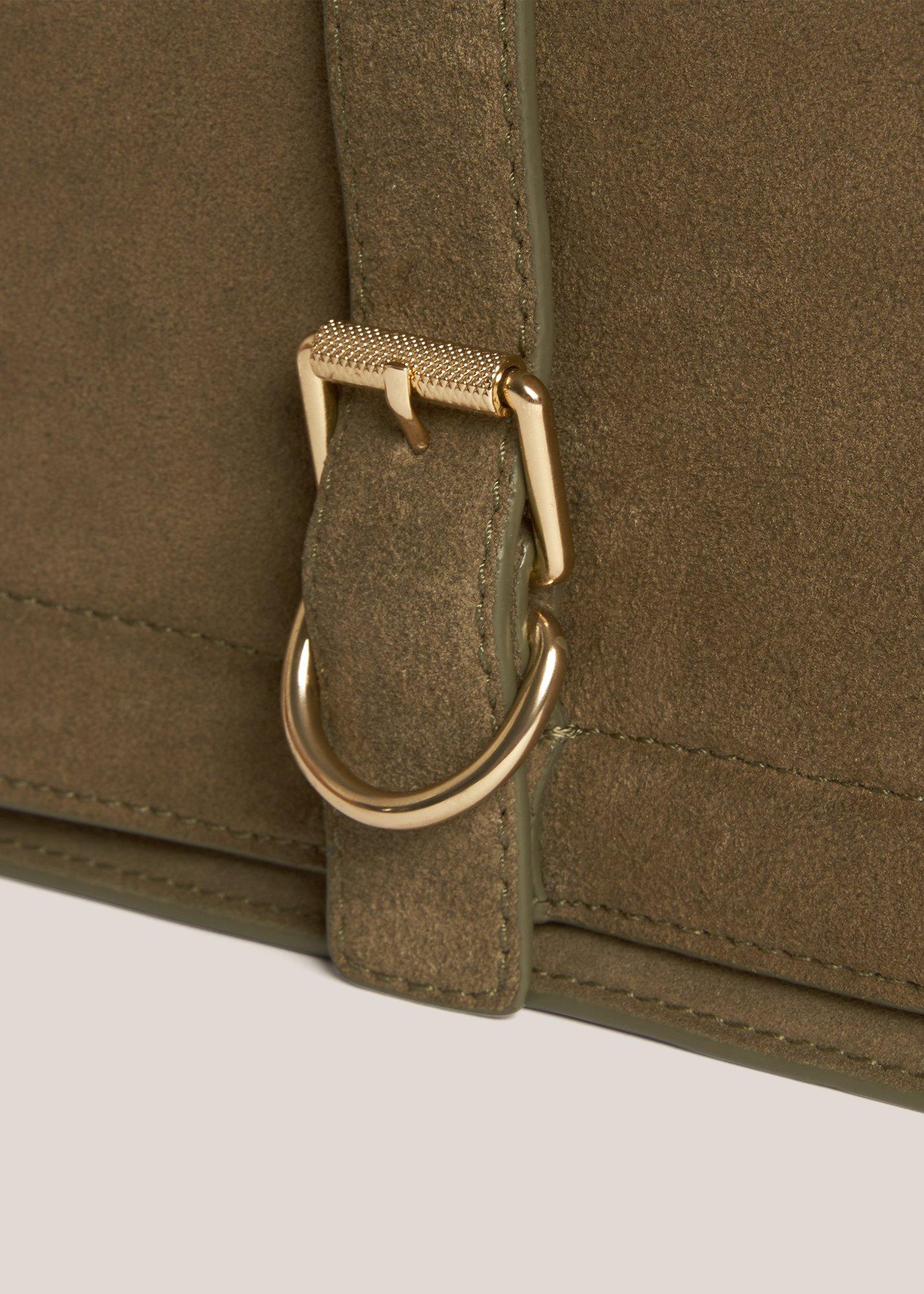 Wren Suede Crossbody Bag, Dark Olive, hi-res