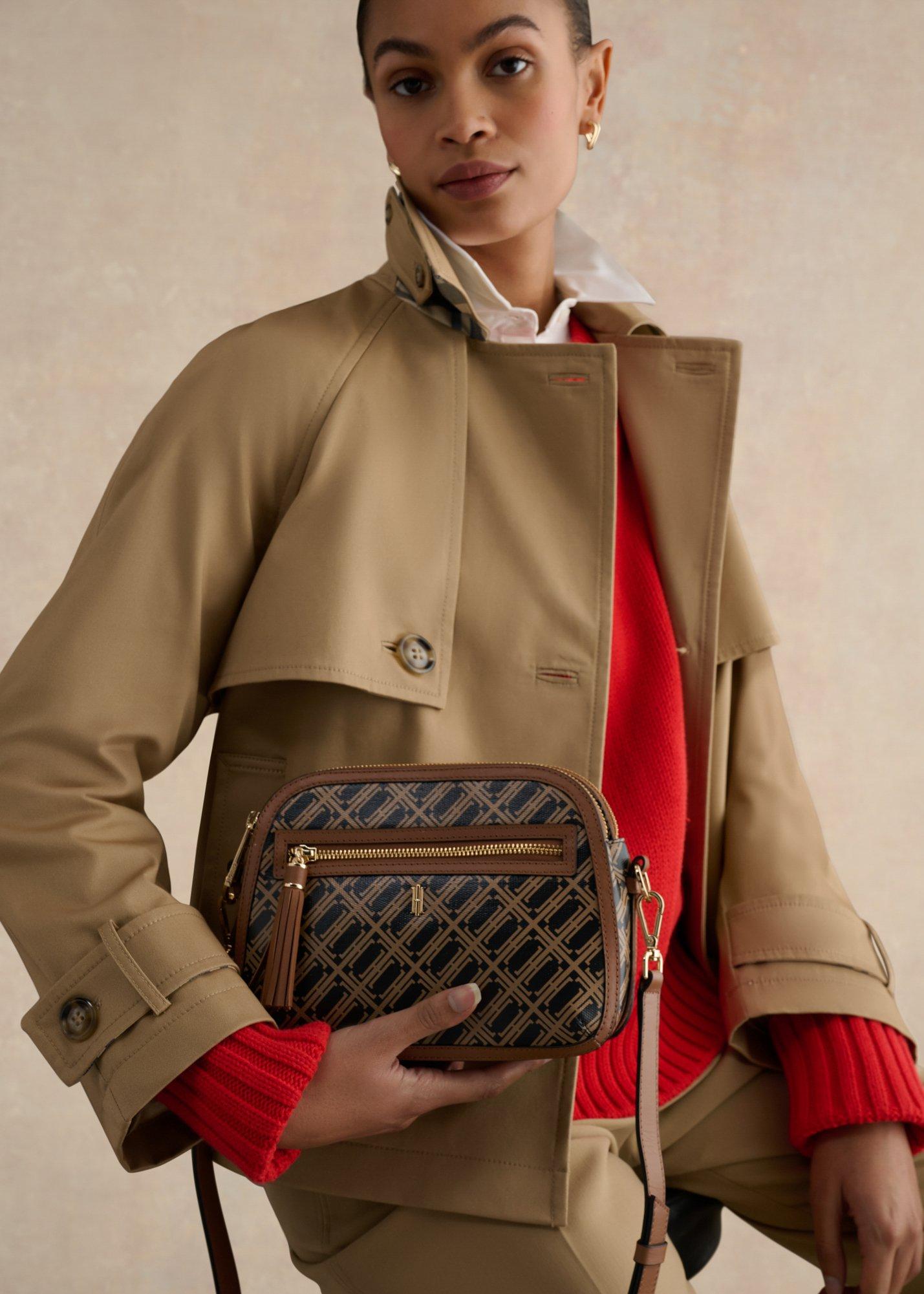 Carlton Leather Canvas Crossbody Bag