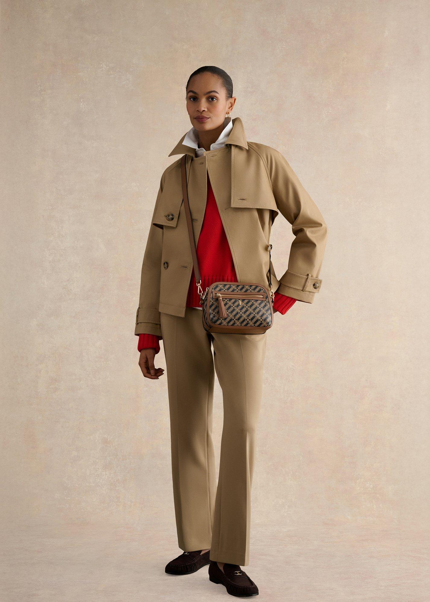 Carlton Leather Canvas Crossbody Bag, Tan Multi, hi-res