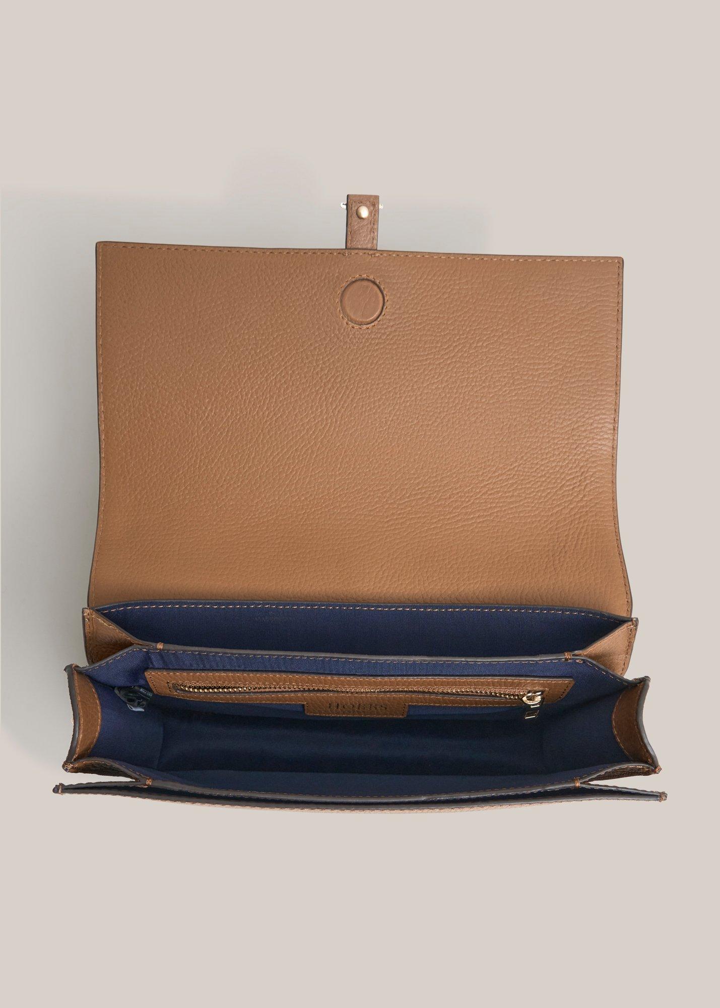 Cassidy Leather Crossbody Bag, Tan, hi-res