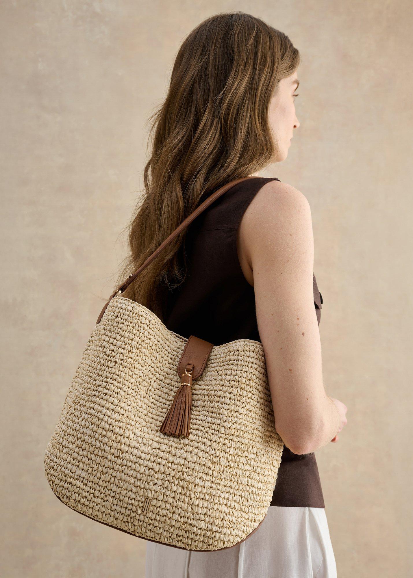 Brooke Raffia Bag, Natural Tan, hi-res