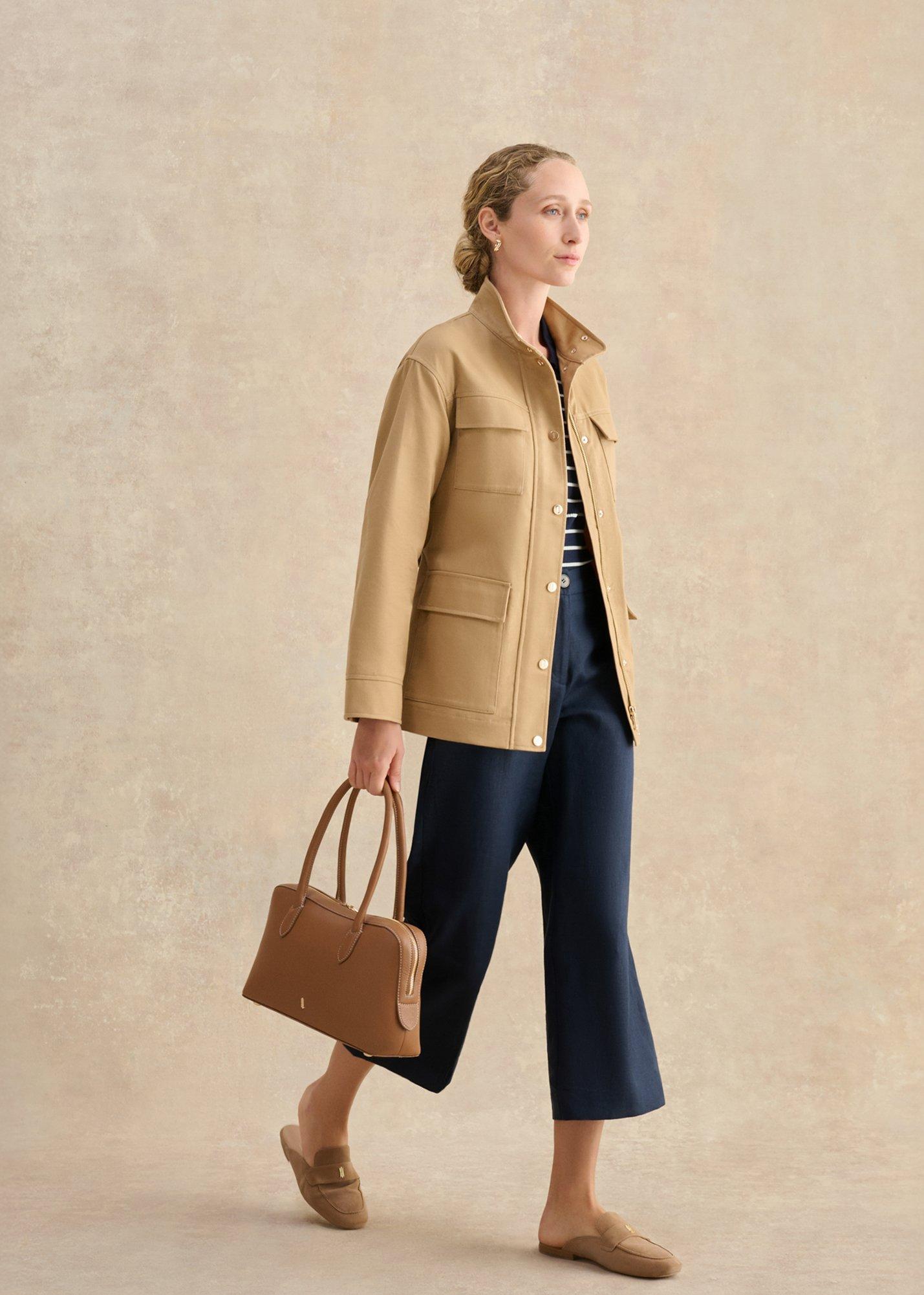 Florence Leather Shoulder Bag, Tan, hi-res