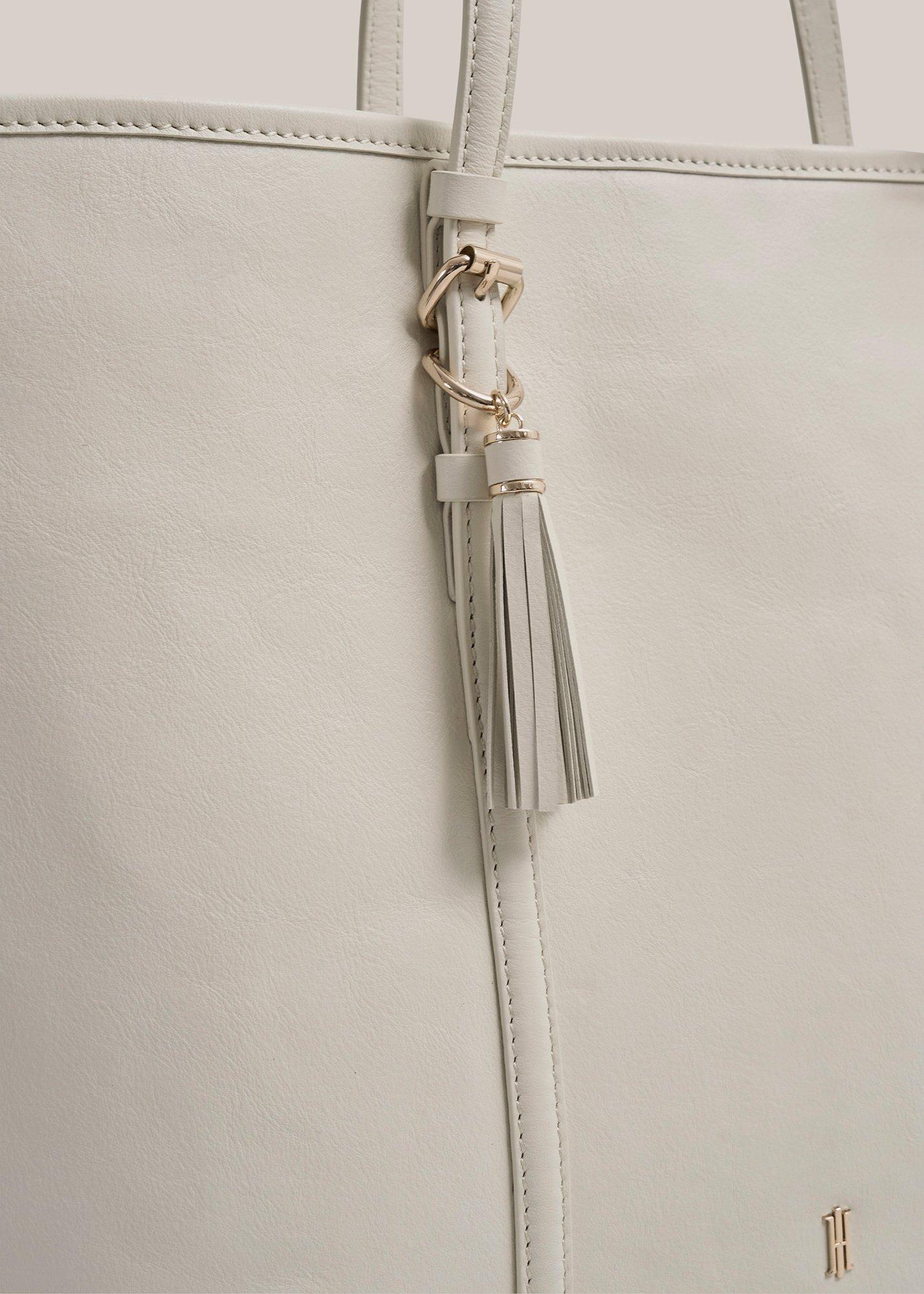 Kyra Leather Tote Bag, Warm Ivory, hi-res