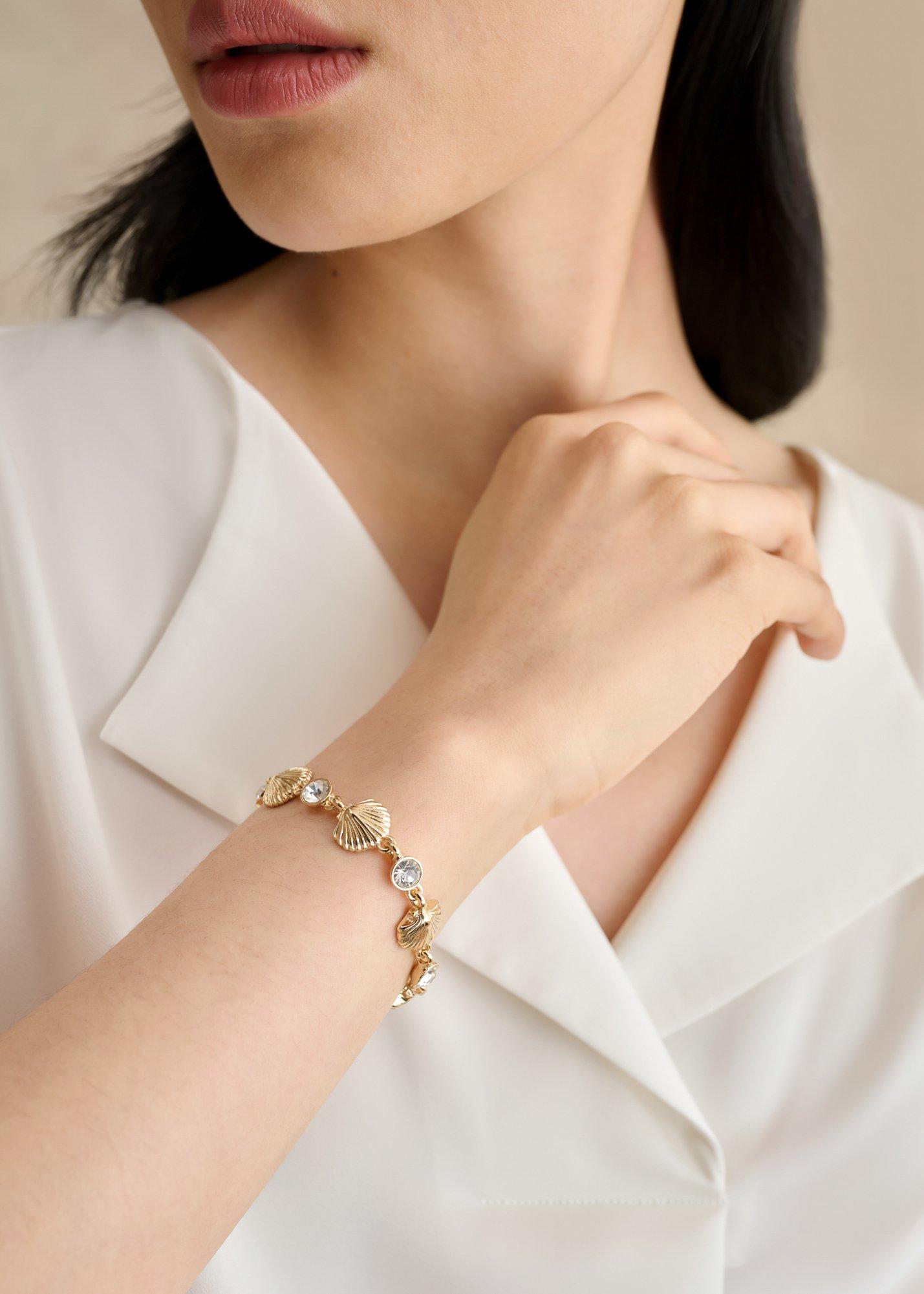 Brenna Shell Bracelet, Gold, hi-res
