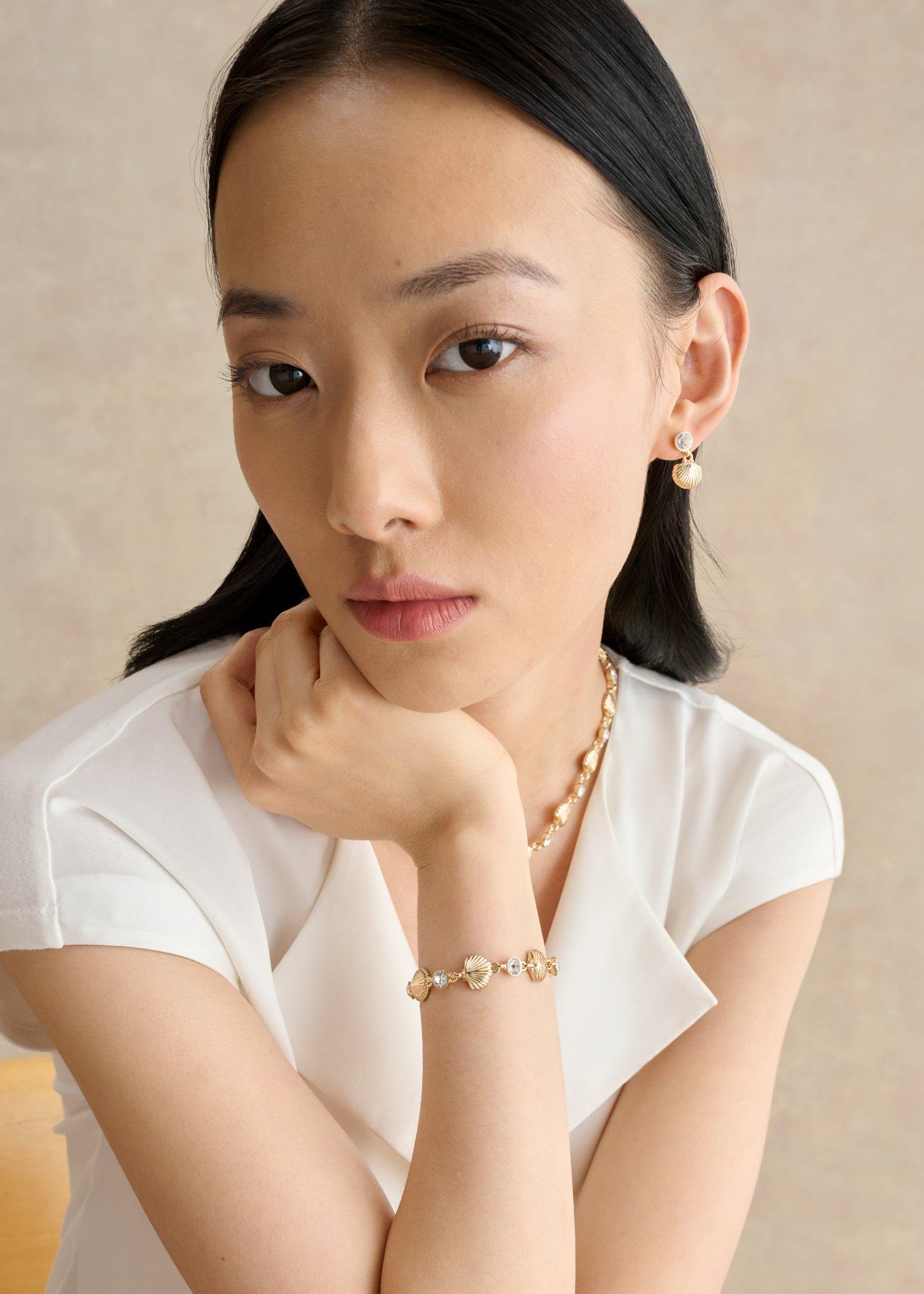 Brenna Shell Bracelet, Gold, hi-res