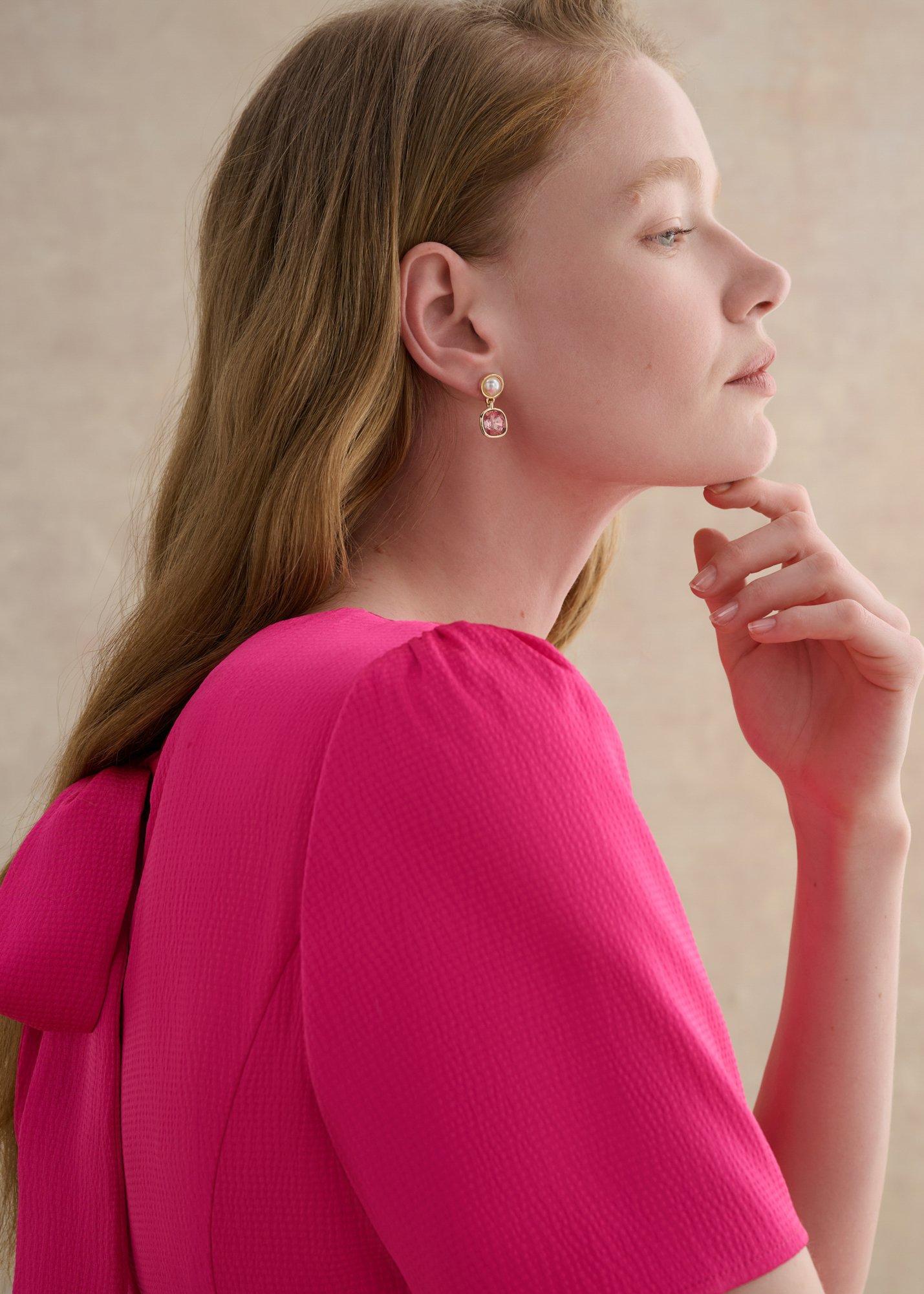 Gina Earrings, Gold Pink, hi-res