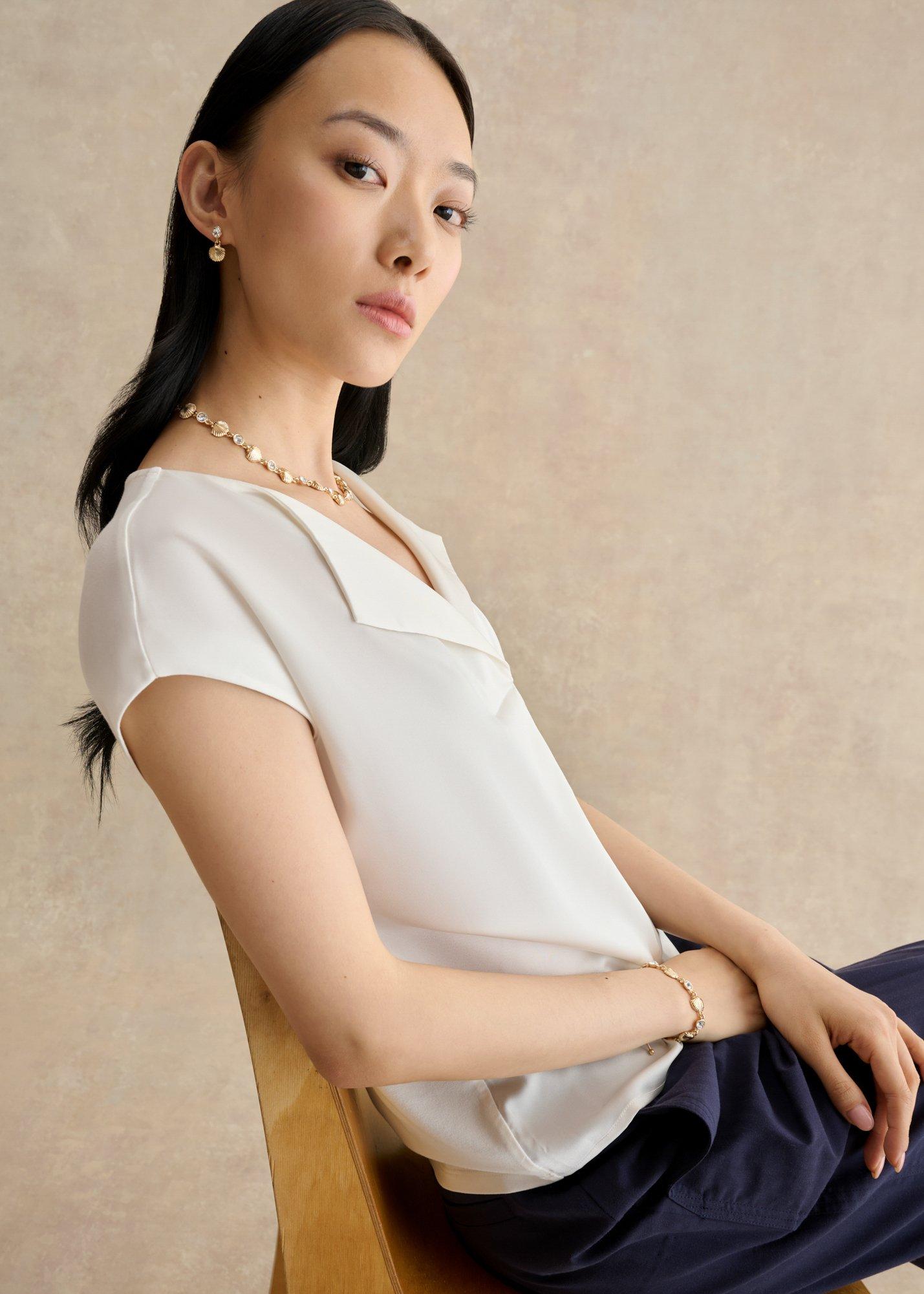 Brenna Shell Earrings, Gold, hi-res