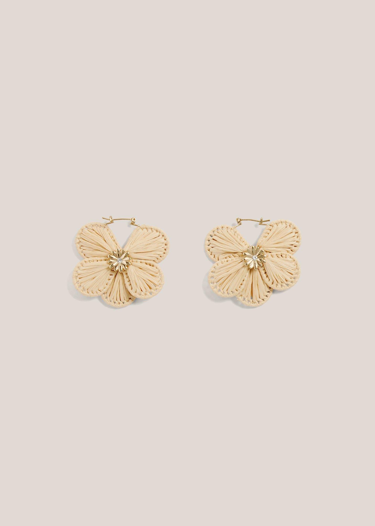 Allie Raffia Flower Earrings