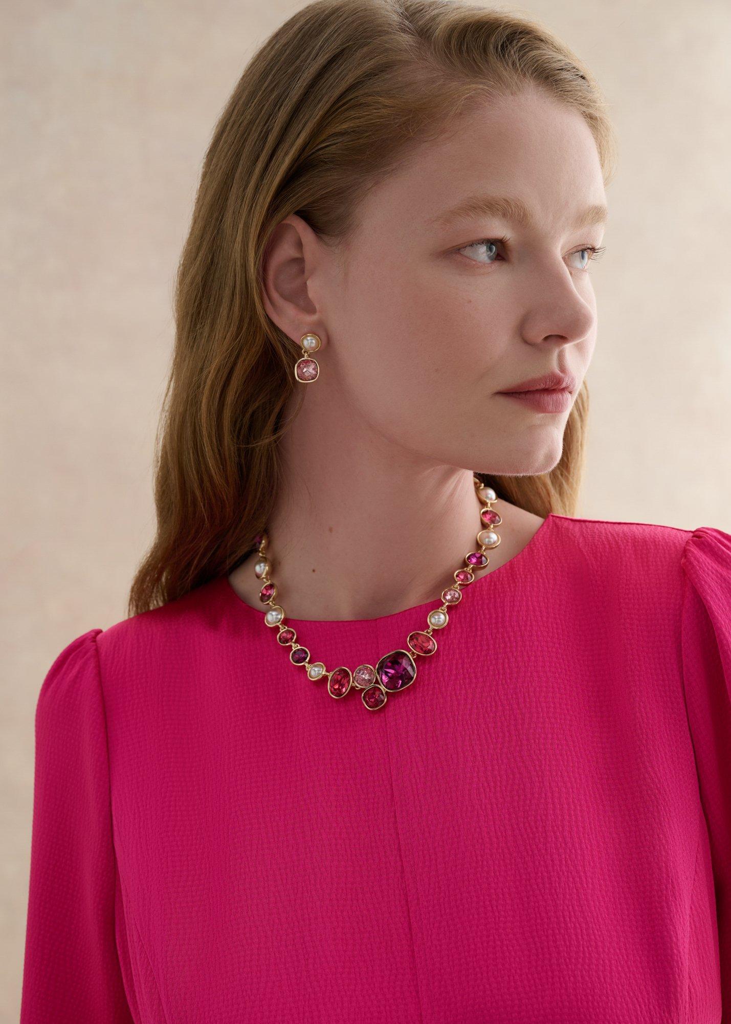 Gina Necklace, Gold Pink, hi-res