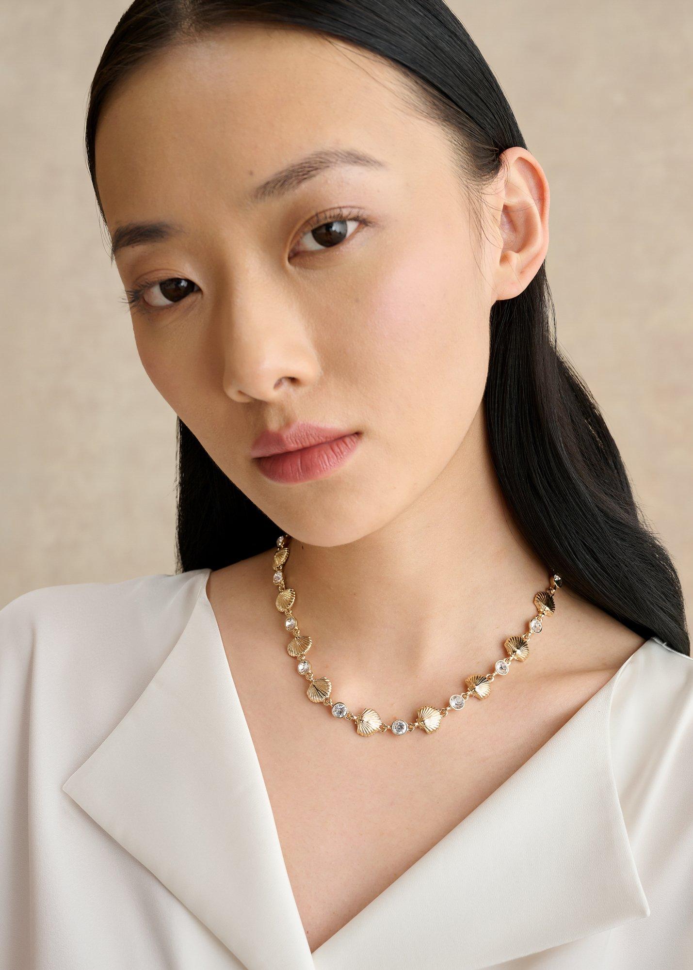 Brenna Shell Necklace, Gold, hi-res